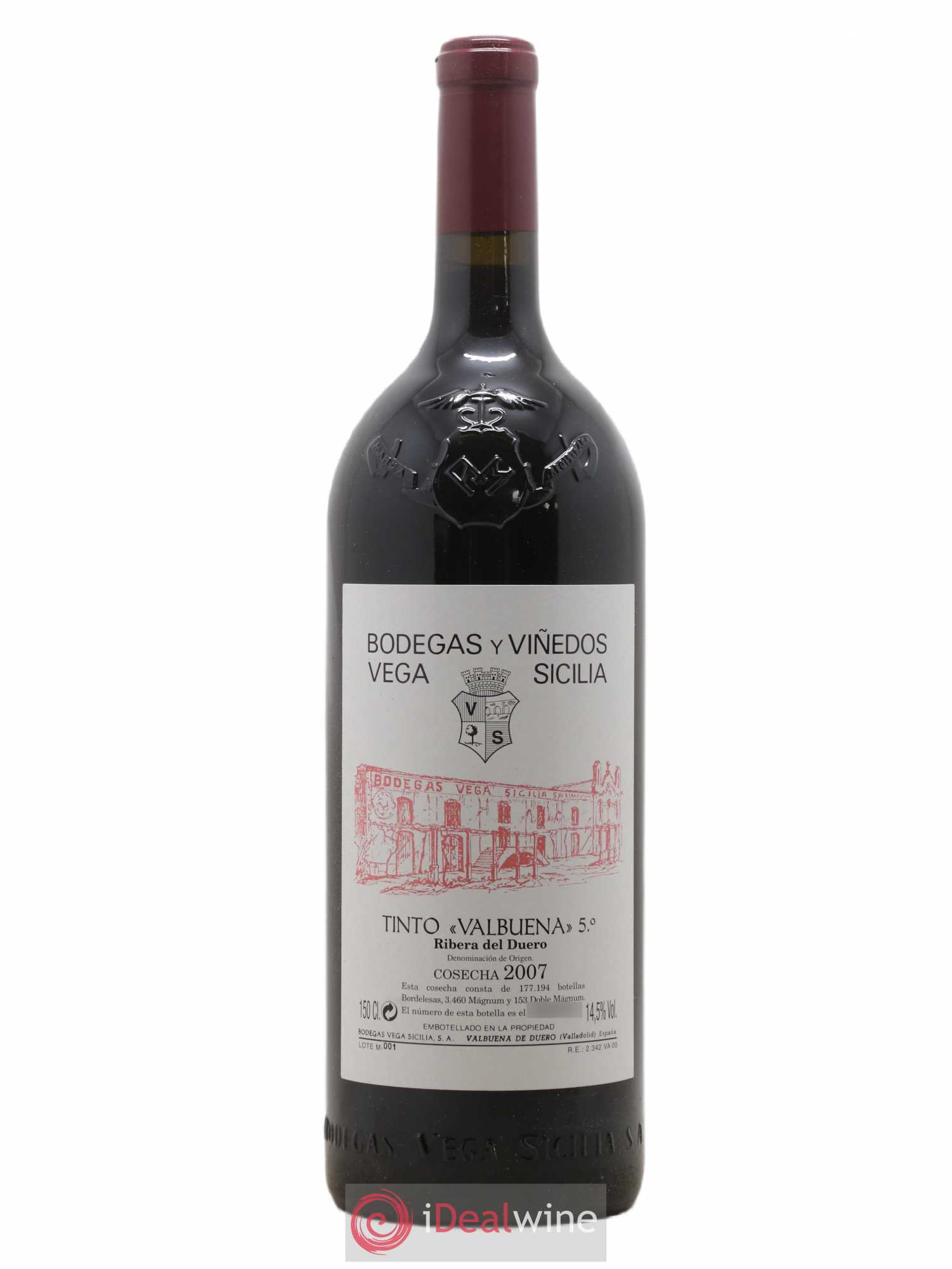 Ribera Del Duero DO Vega Sicilia Valbuena 5 ano Famille Alvarez 2007 - Lot de 1 magnum - 0