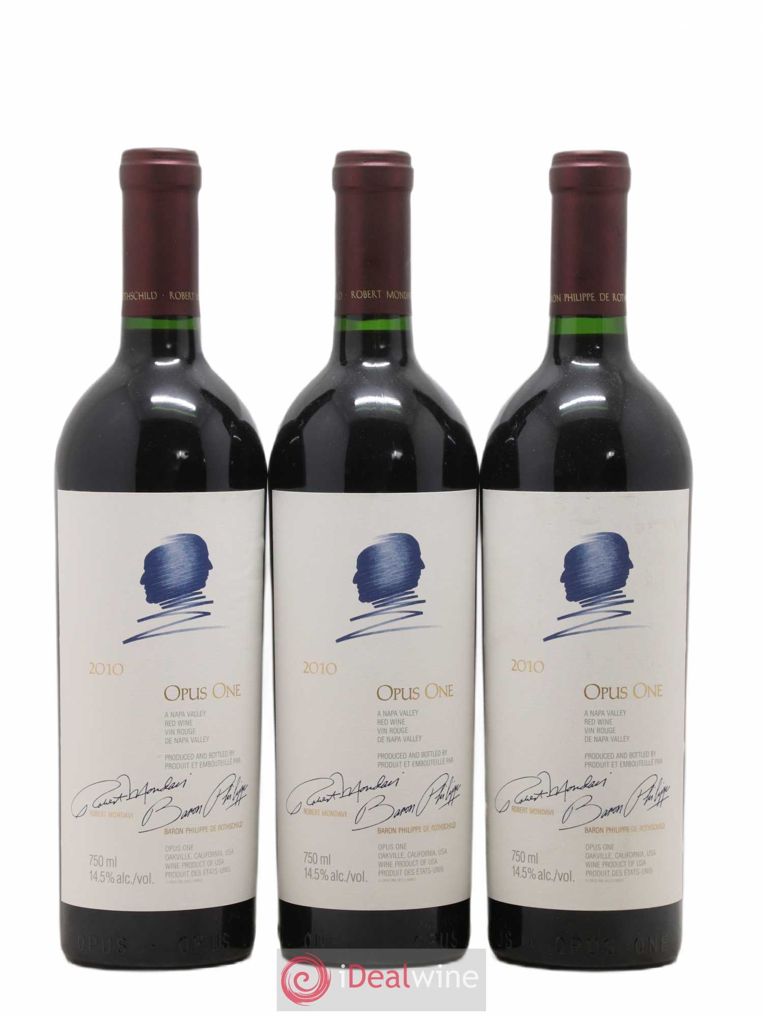 Napa Valley Opus One Robert Mondavi 2010 - Lot de 3 bouteilles - 0
