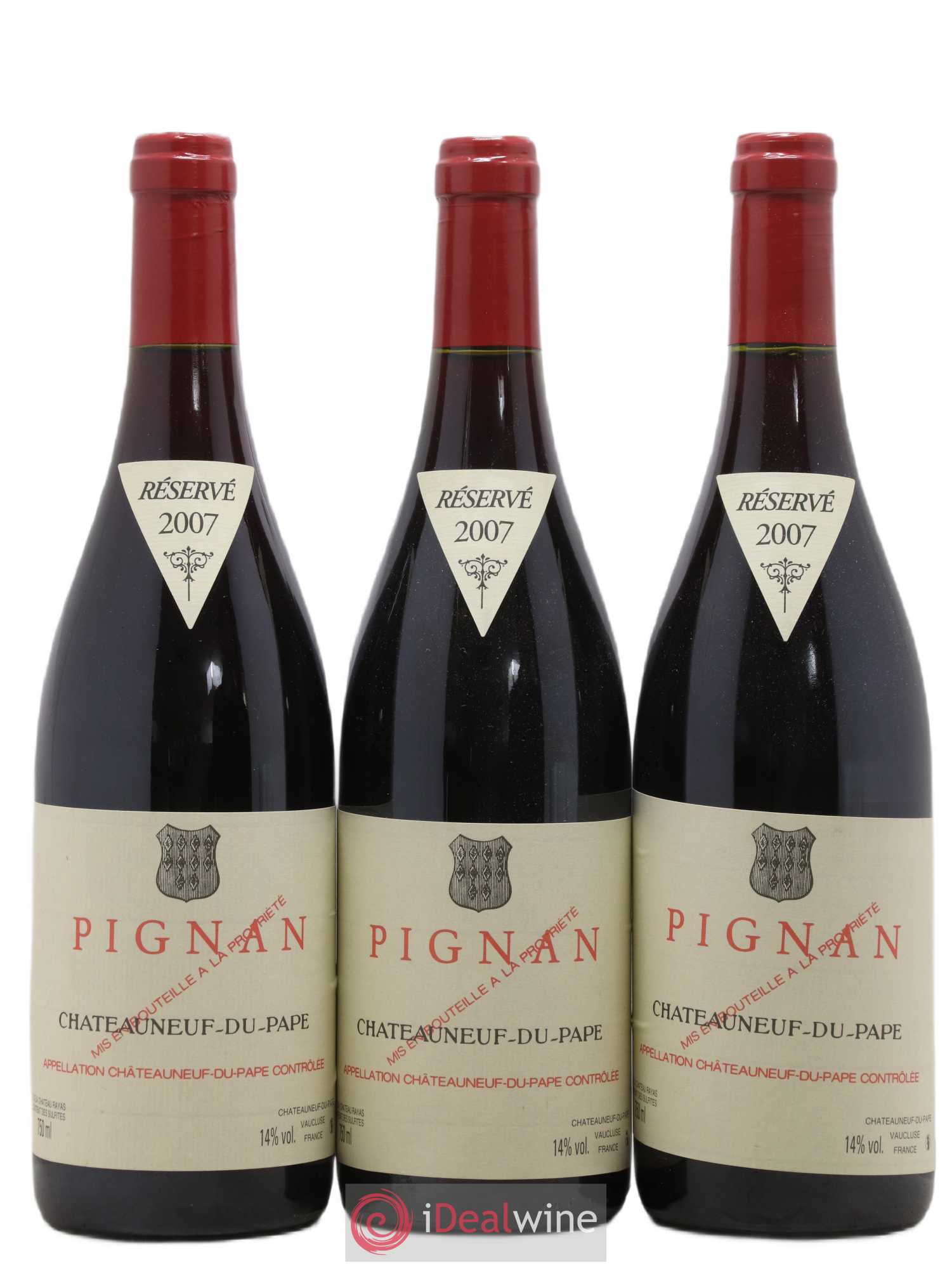 Châteauneuf-du-Pape Pignan Emmanuel Reynaud 2007 - Lot de 3 bouteilles - 0