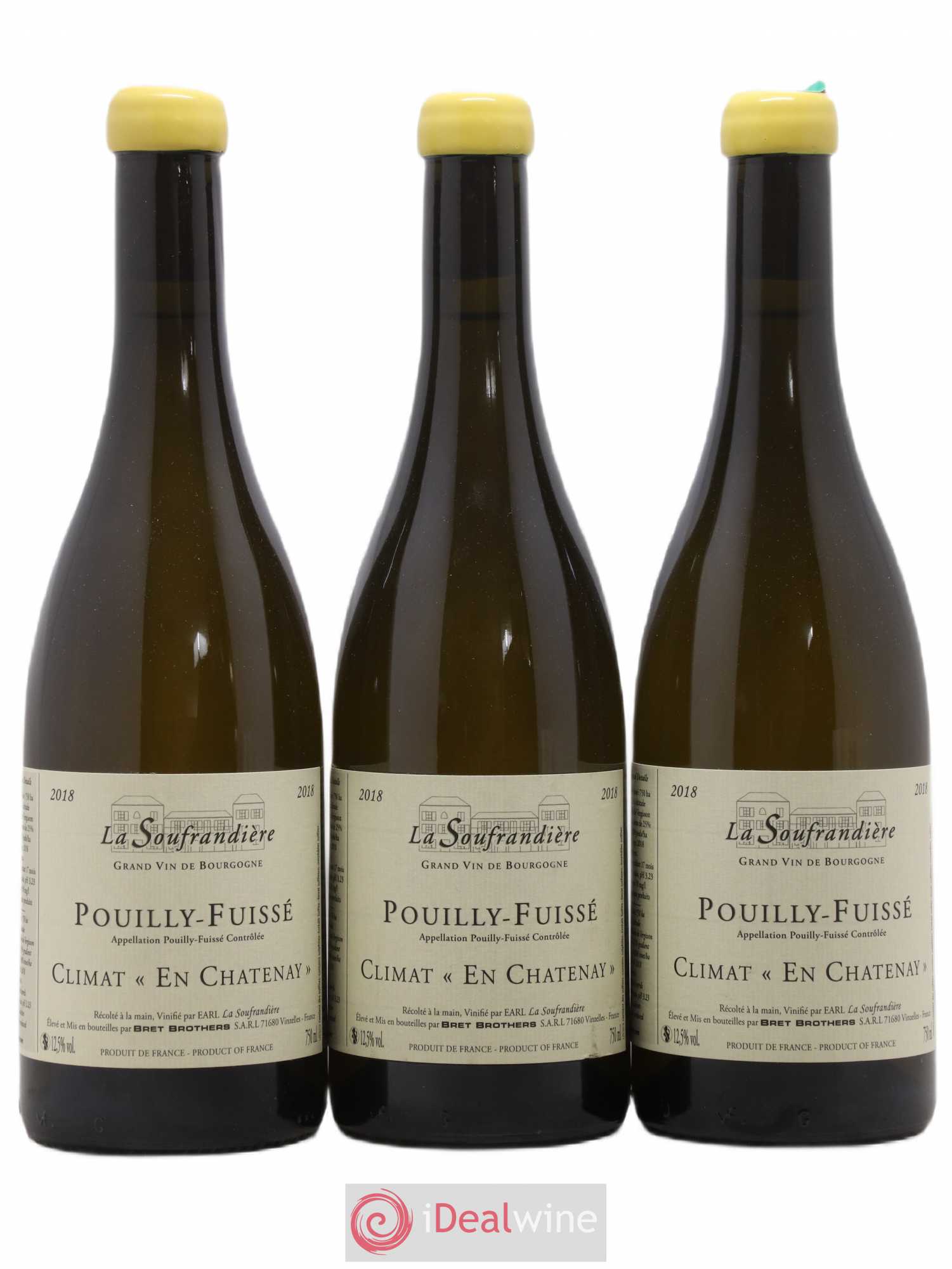 Pouilly-Fuissé En Chatenay Bret Brothers 2018 - Posten von 3 Flaschen - 0