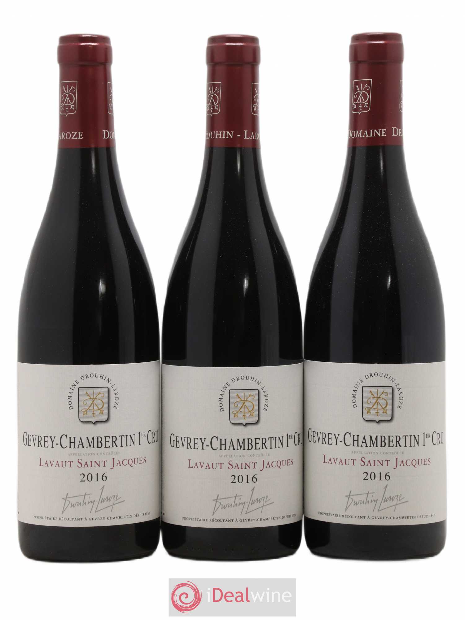 Gevrey-Chambertin 1er Cru Lavaut Saint-Jacques Domaine Drouhin-Laroze Jacques Laroze 2016 - Lot de 3 bouteilles - 0