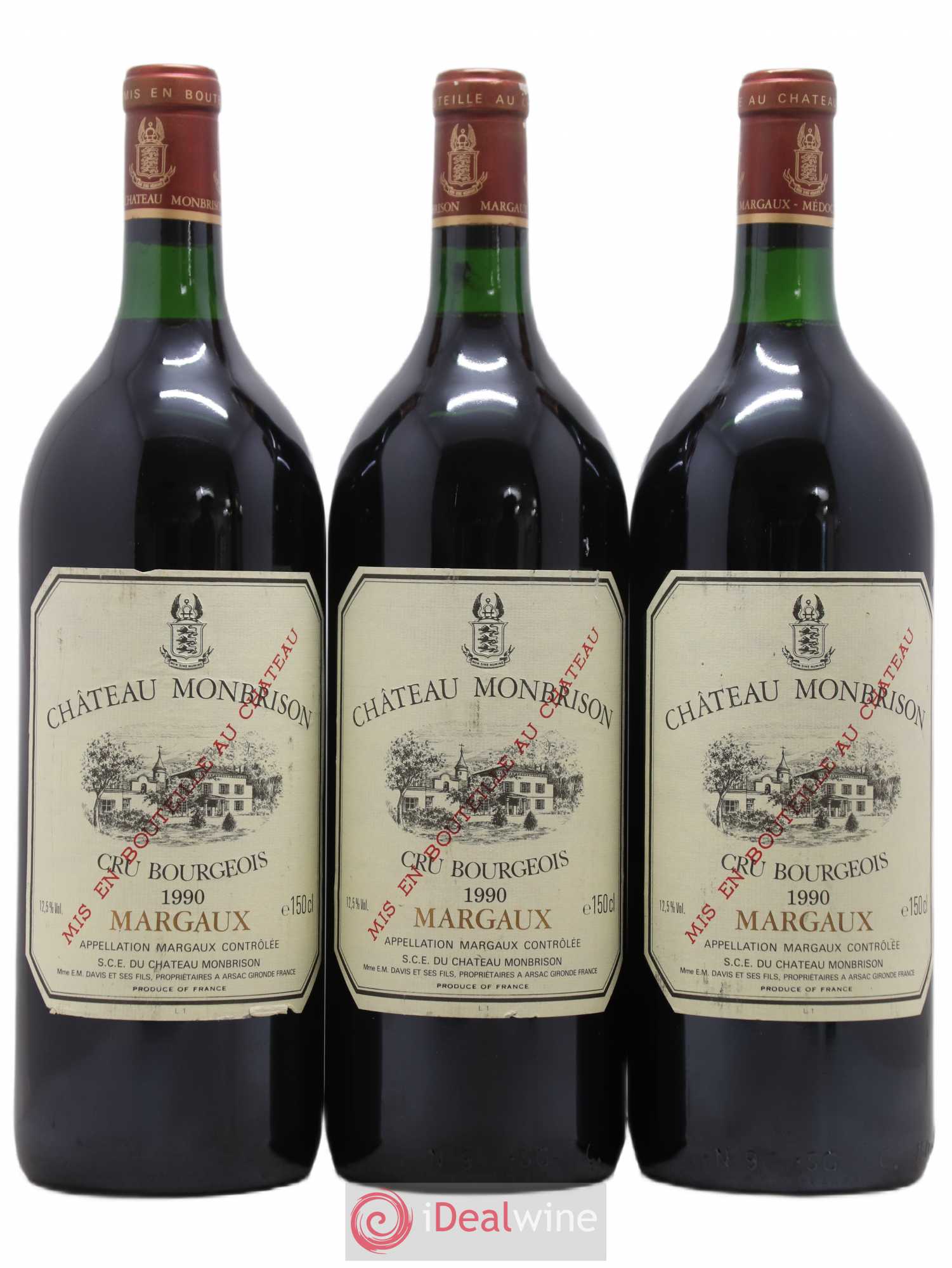 Château Monbrison 1990 - Lot de 3 magnums - 0