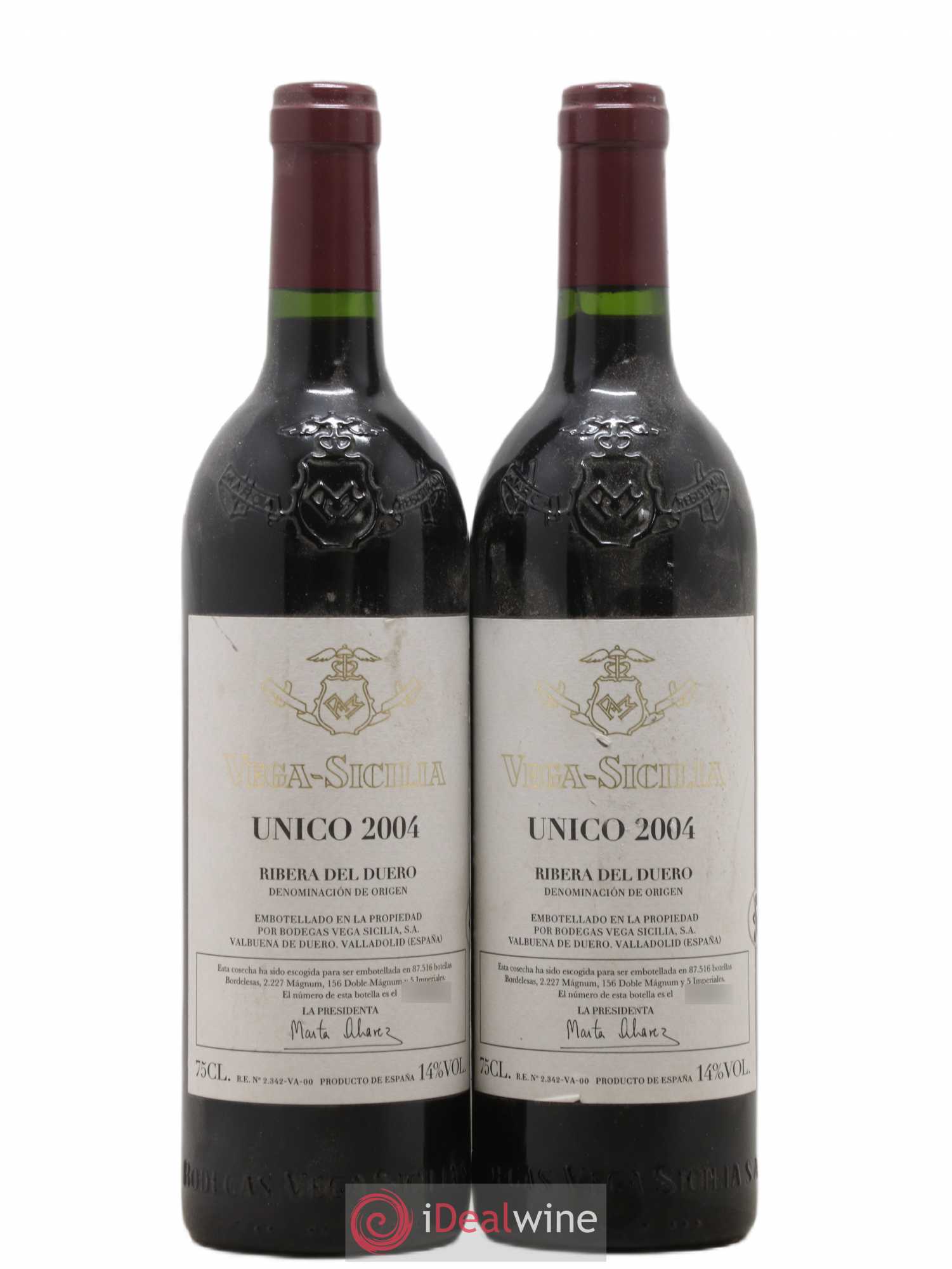 Ribera Del Duero DO Vega Sicilia Unico Famille Alvarez 2004 - Lot de 2 bouteilles - 0