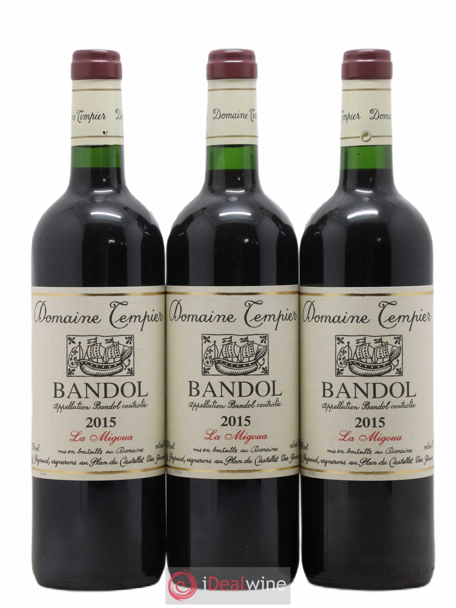 Bandol Domaine Tempier Cuvée La Migoua Famille Peyraud 2015 - Lot de 3 bouteilles - 0