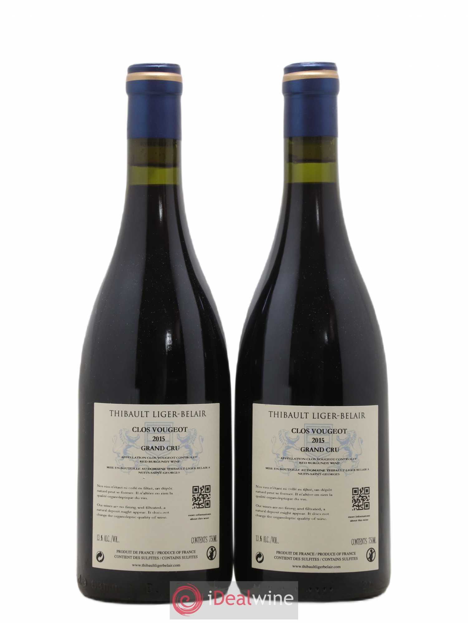 Clos de Vougeot Grand Cru Thibault Liger-Belair 2015 - Lotto di 2 bottiglie - 1