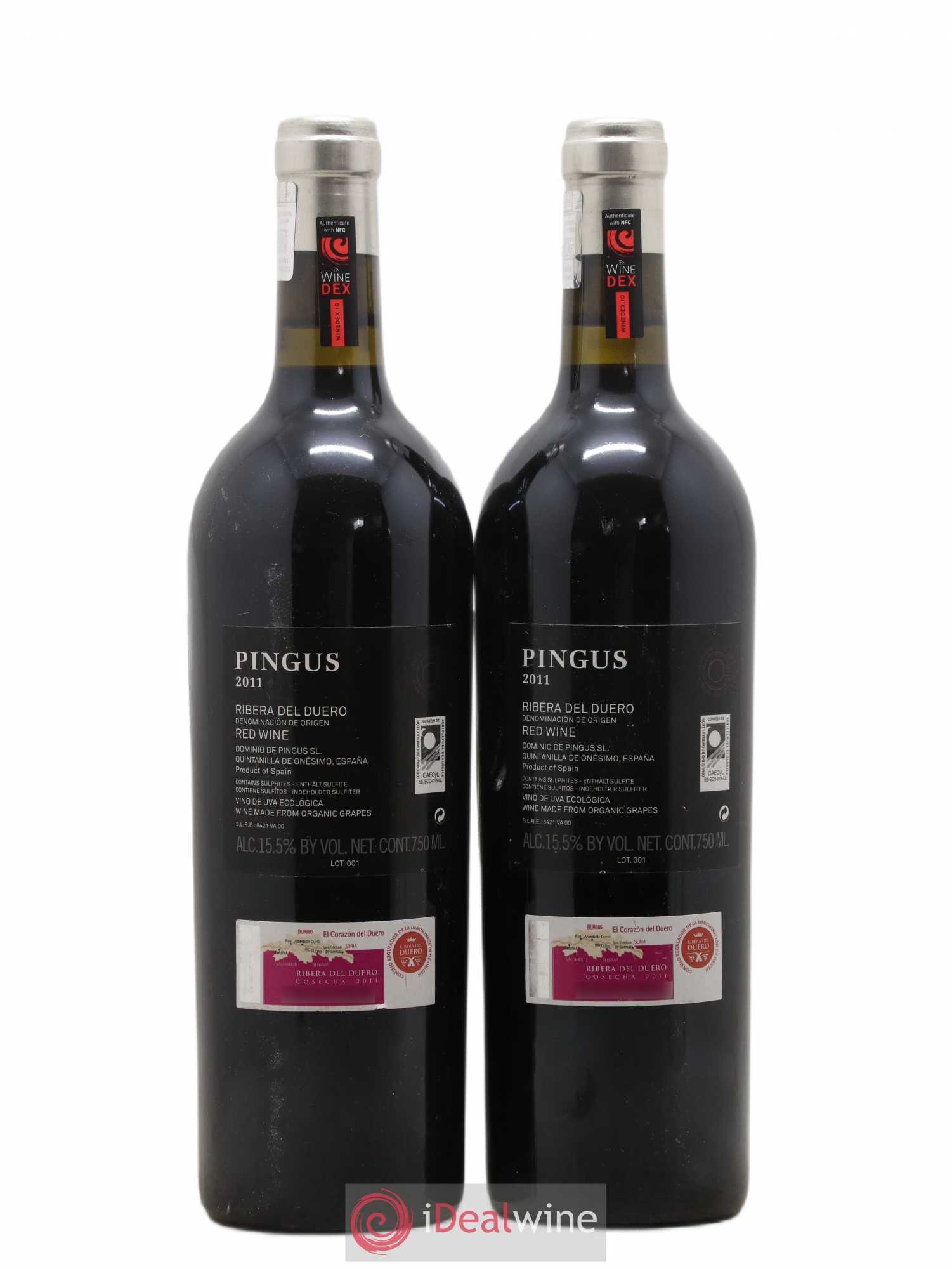 Ribera Del Duero Pingus Dominio de Pingus - Peter Sisseck 2011 - Lot de 2 bouteilles - 1