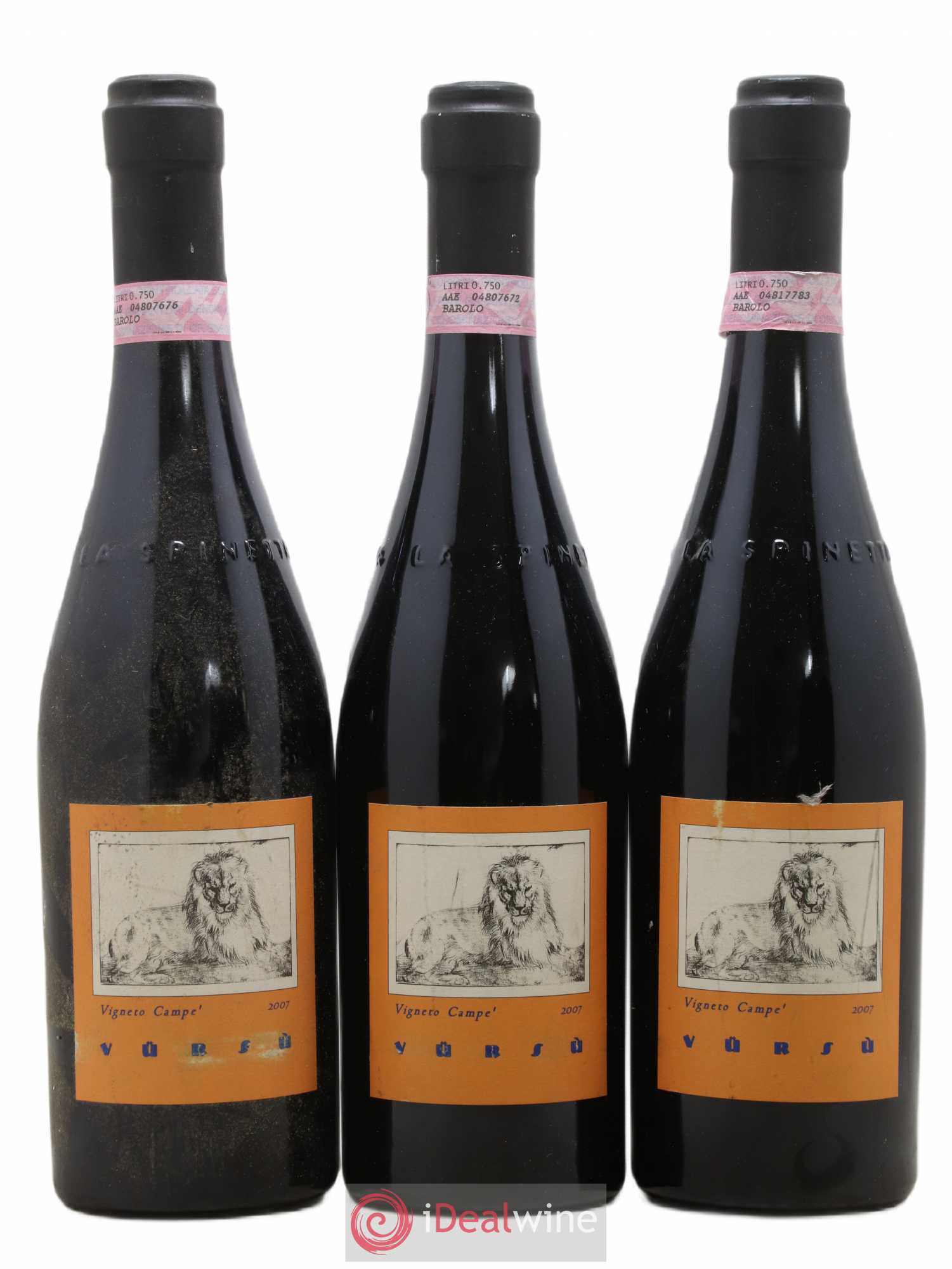 Barolo DOCG Campe La Spinetta - Giorgio Rivetti 2007 - Lot de 3 bouteilles - 0