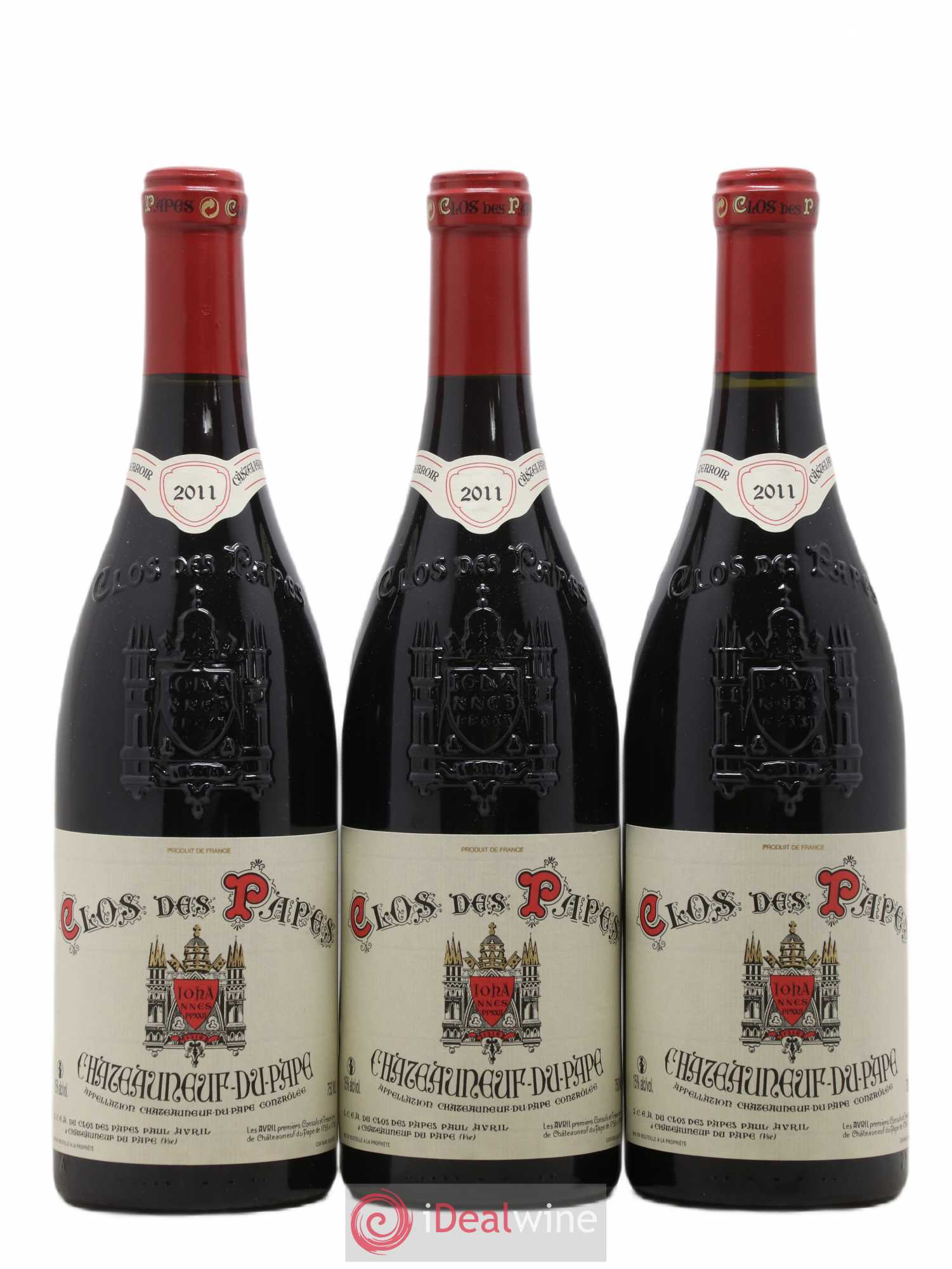 Châteauneuf-du-Pape Clos des Papes - Paul Avril 2011 - Lot de 3 bouteilles - 0