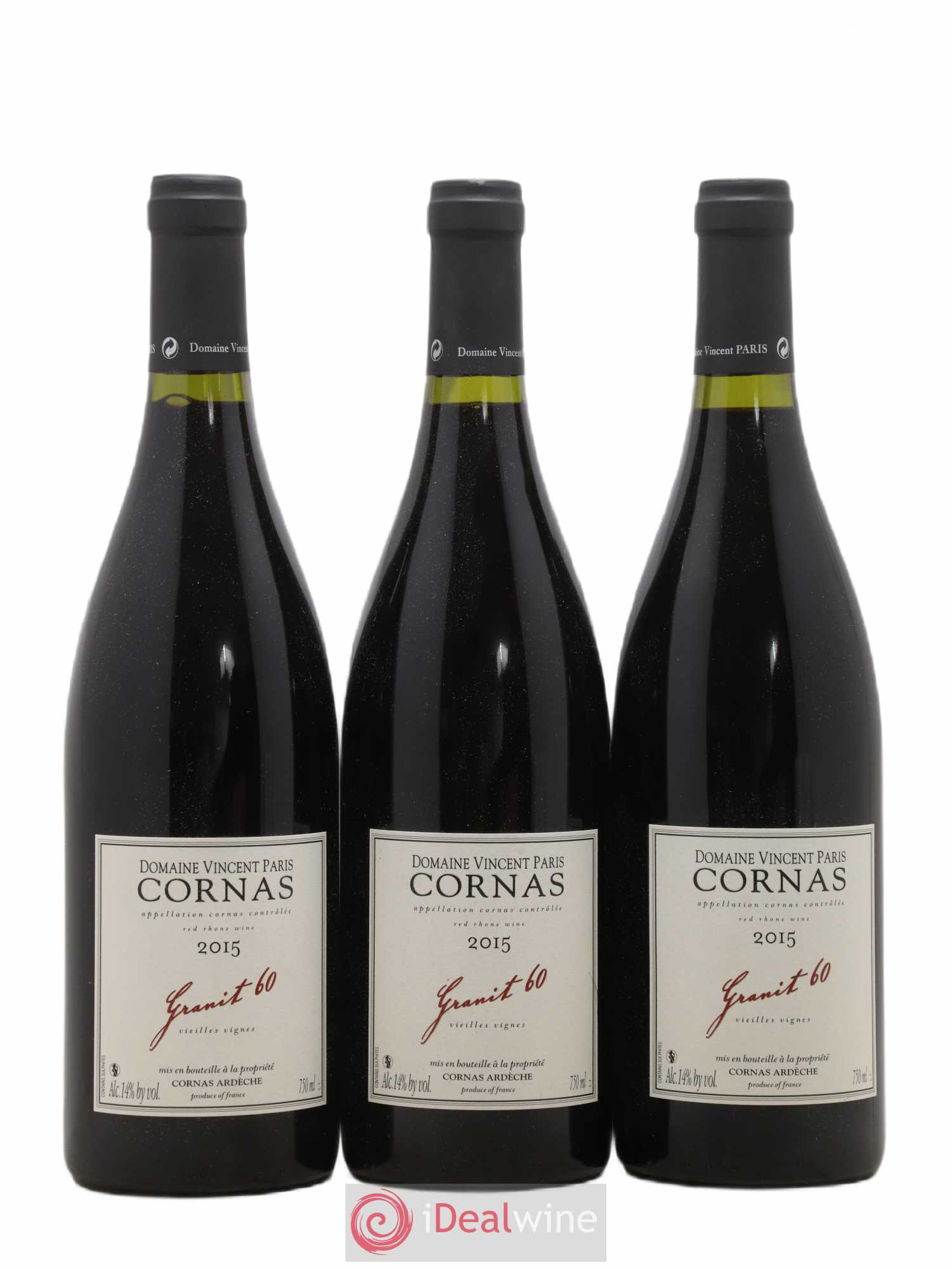 Cornas Granit 60 Vieilles Vignes Vincent Paris 2015 - Lot de 3 bouteilles - 0
