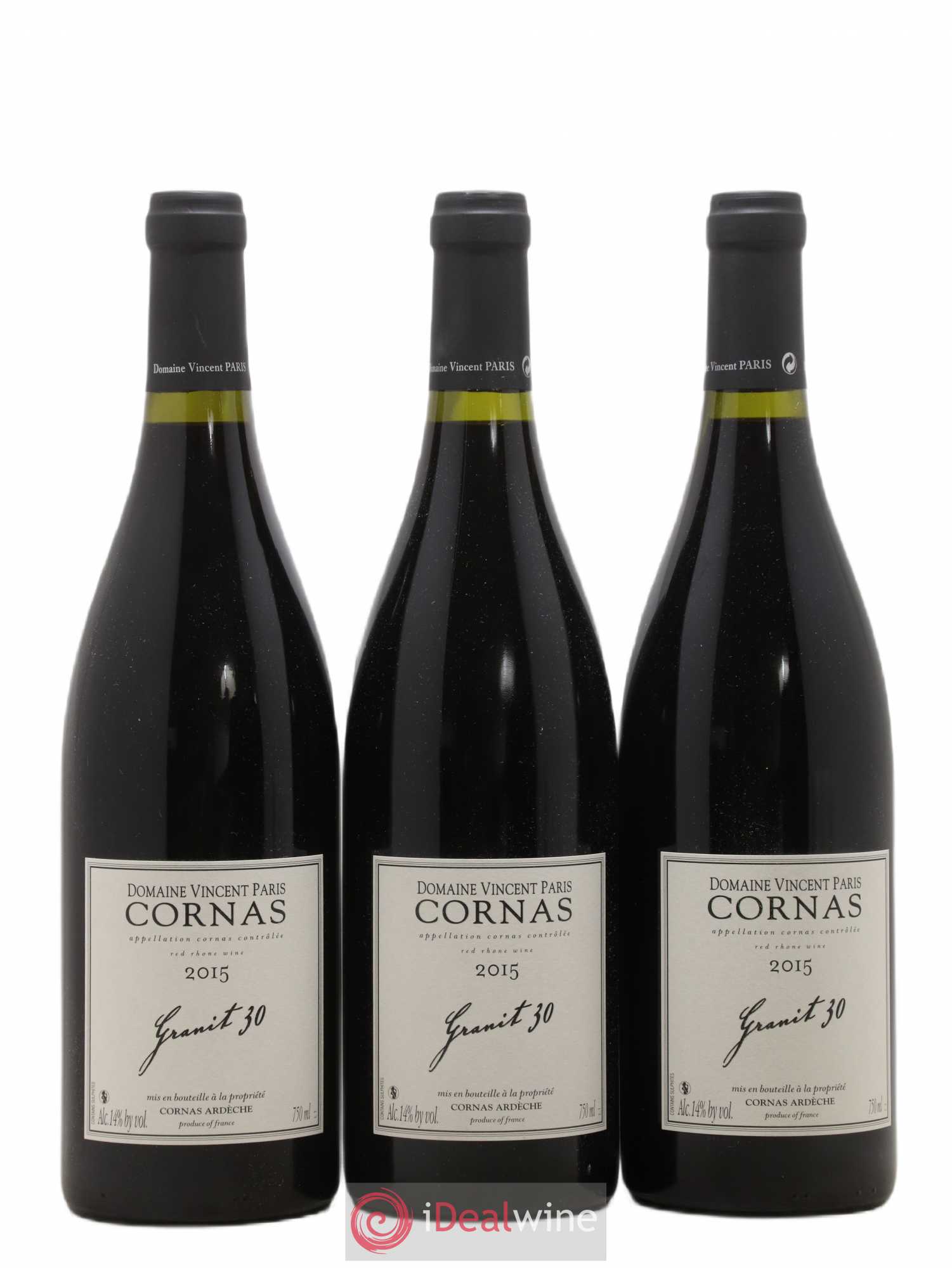 Cornas Granit 30 Vincent Paris 2015 - Lot de 3 bouteilles - 0
