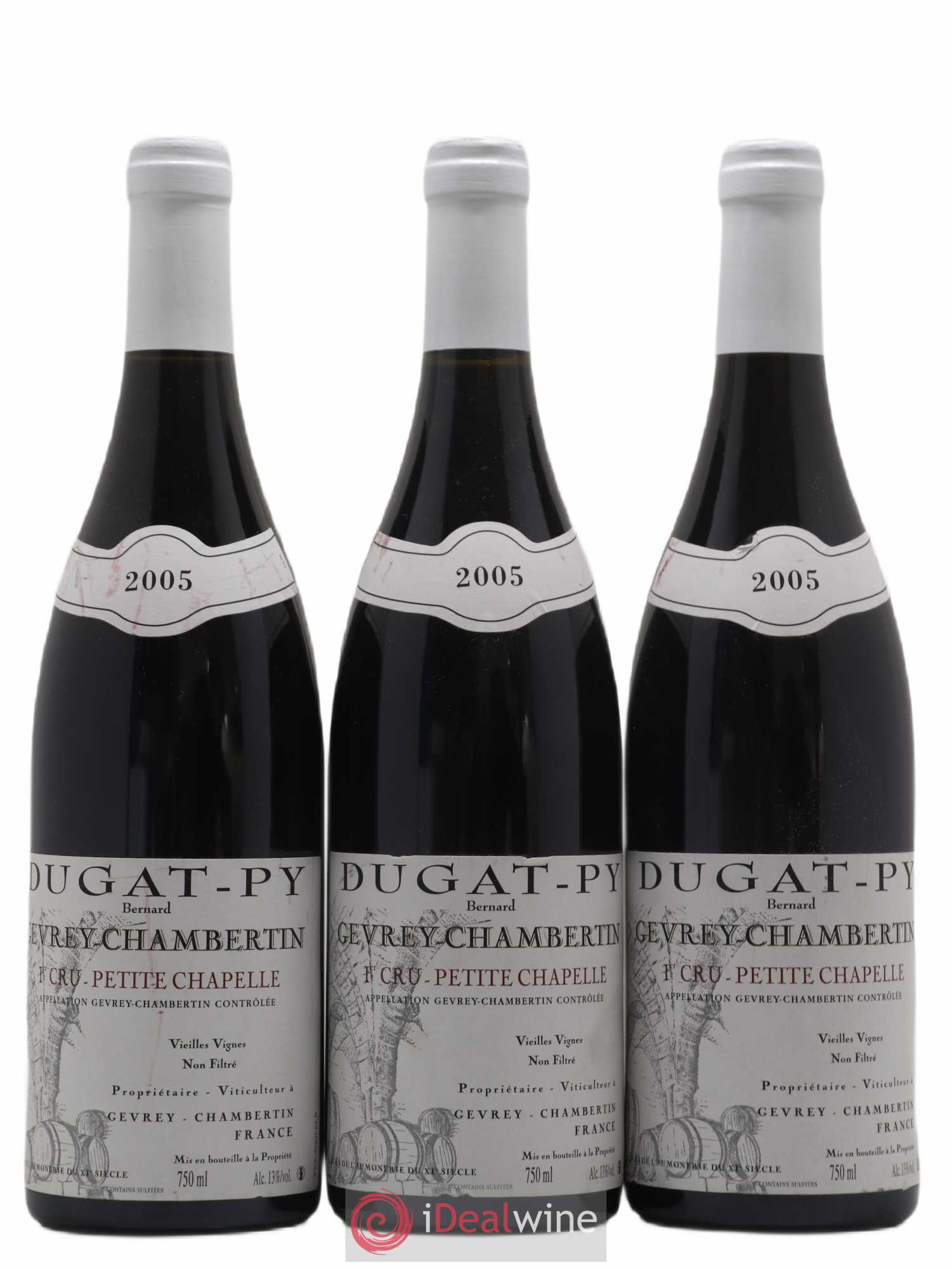 Gevrey-Chambertin 1er Cru Petite Chapelle Vieilles Vignes Dugat-Py 2005 - Lot de 3 bouteilles - 0