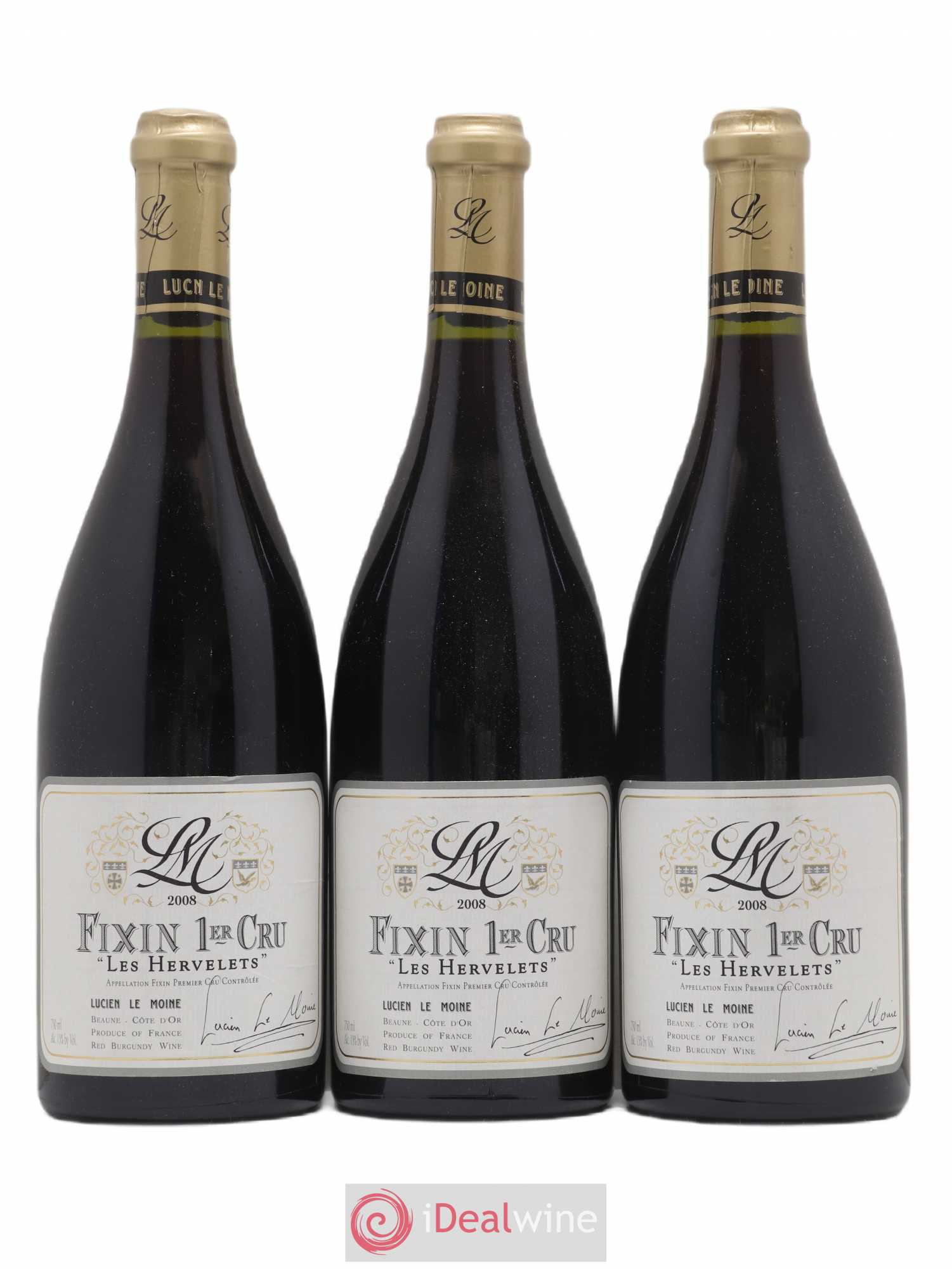 Fixin 1er Cru Hervelets Lucien Le Moine 2008 - Posten von 3 Flaschen - 0