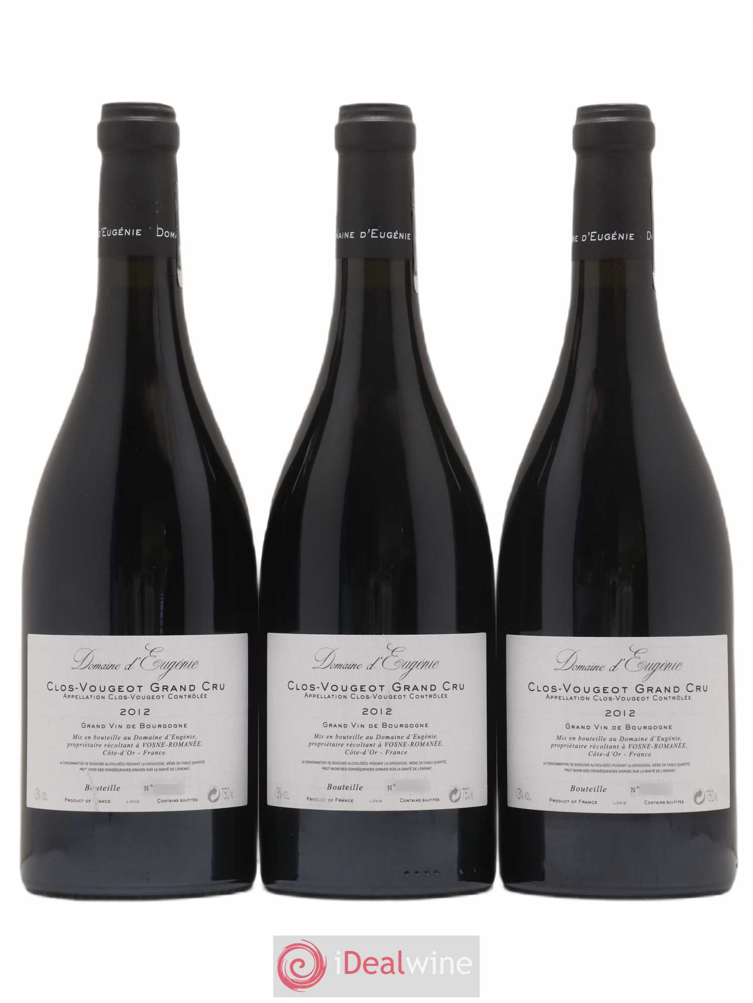 Clos de Vougeot Grand Cru Domaine René Engel - Domaine Eugénie 2012 - Lot de 3 bouteilles - 1