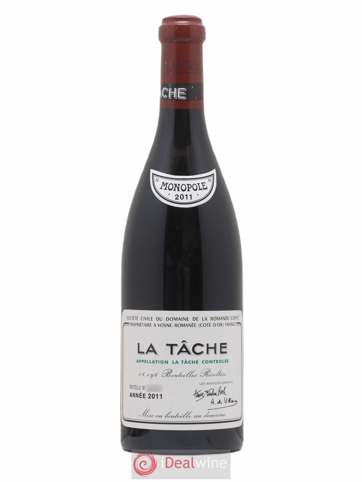 La Tâche Grand Cru Domaine de la Romanée-Conti 2011 - Lot de 1 bouteille - 0