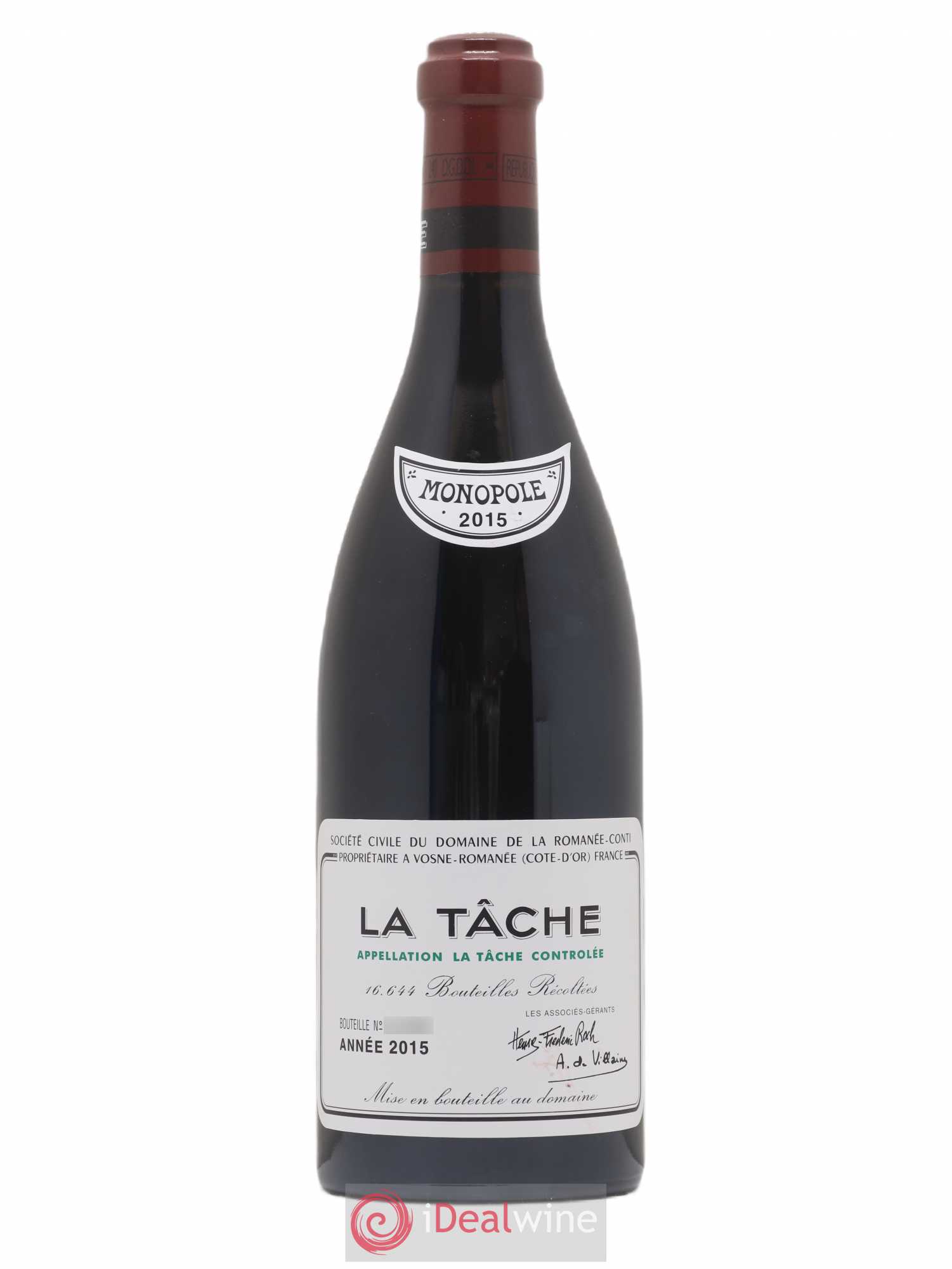 La Tâche Grand Cru Domaine de la Romanée-Conti 2015 - Lot de 1 bouteille - 0