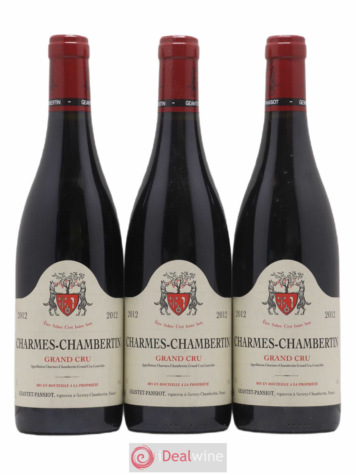 Charmes-Chambertin Grand Cru Geantet-Pansiot 2012 - Lot de 3 bouteilles - 0