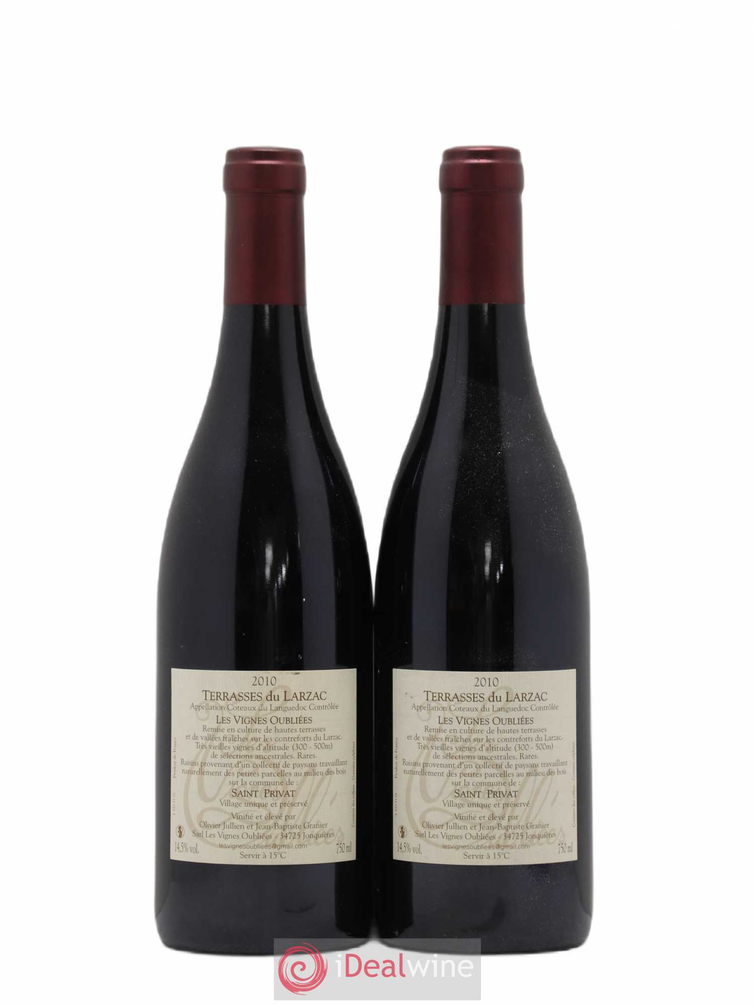 Terrasses du Larzac Les Vignes Oubliées Jean-Baptiste Granier 2010 - Lot de 2 bouteilles - 1