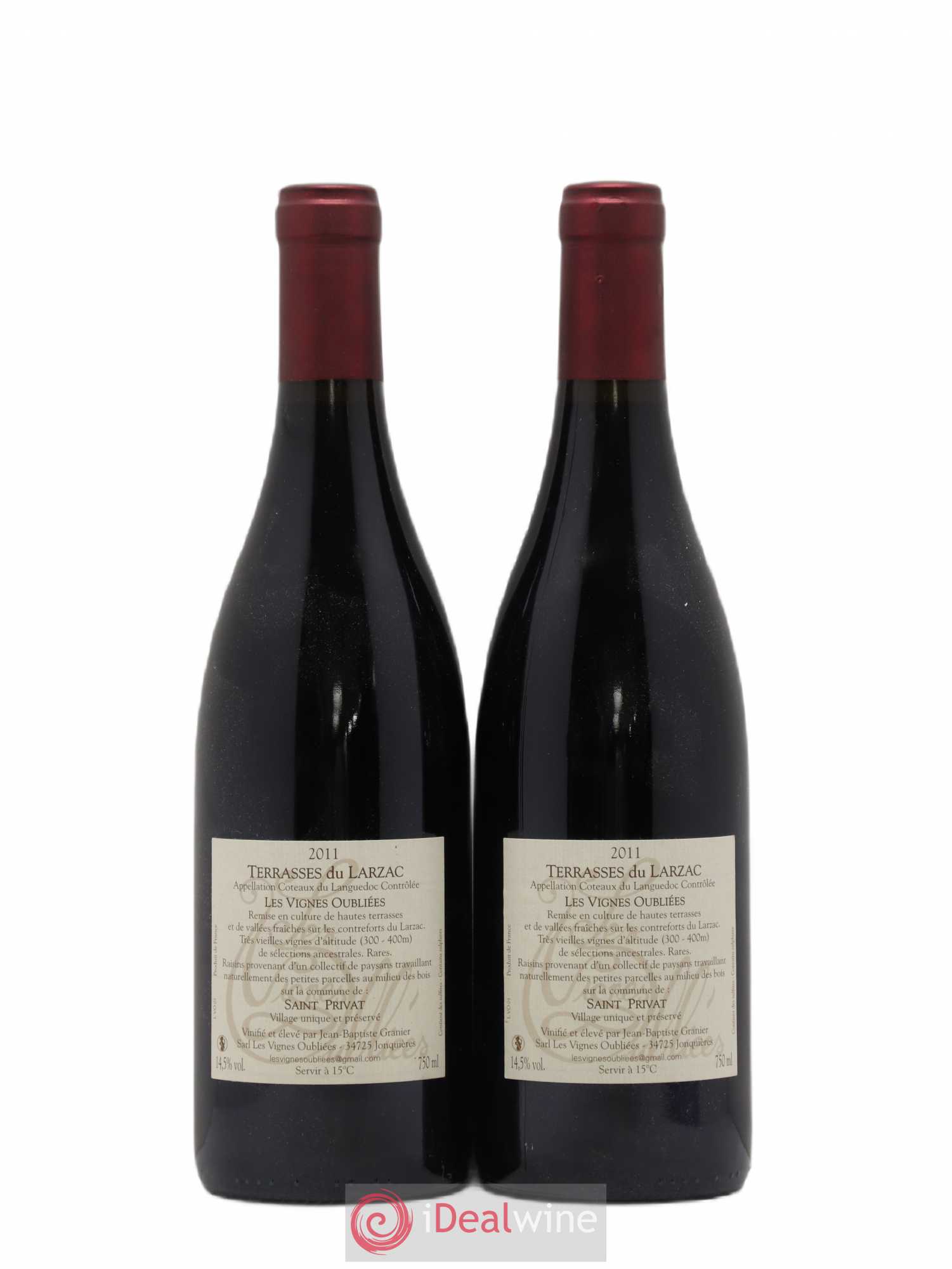 Terrasses du Larzac Les Vignes Oubliées Jean-Baptiste Granier 2011 - Lot de 2 bouteilles - 1