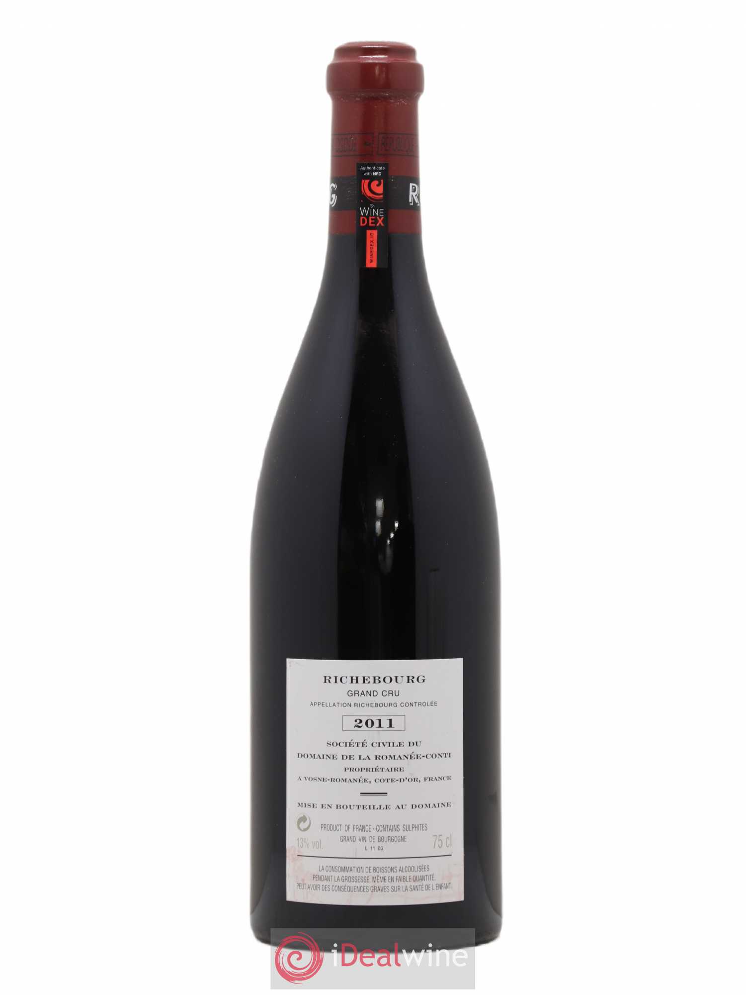 Richebourg Grand Cru Domaine de la Romanée-Conti 2011 - Lot de 1 bouteille - 1