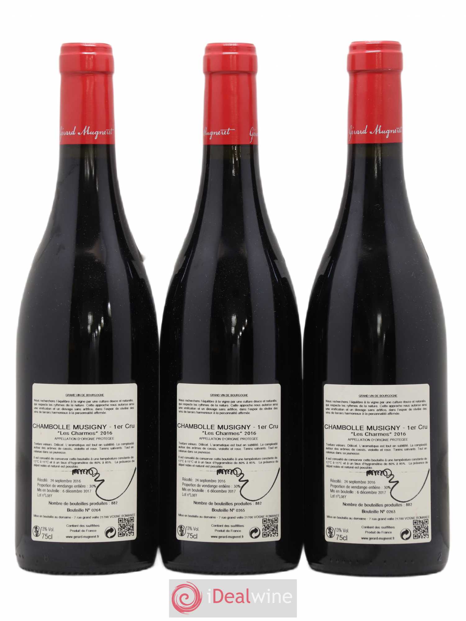 Chambolle-Musigny 1er Cru Les Charmes Gérard Mugneret 2016 - Lot de 3 bouteilles - 1