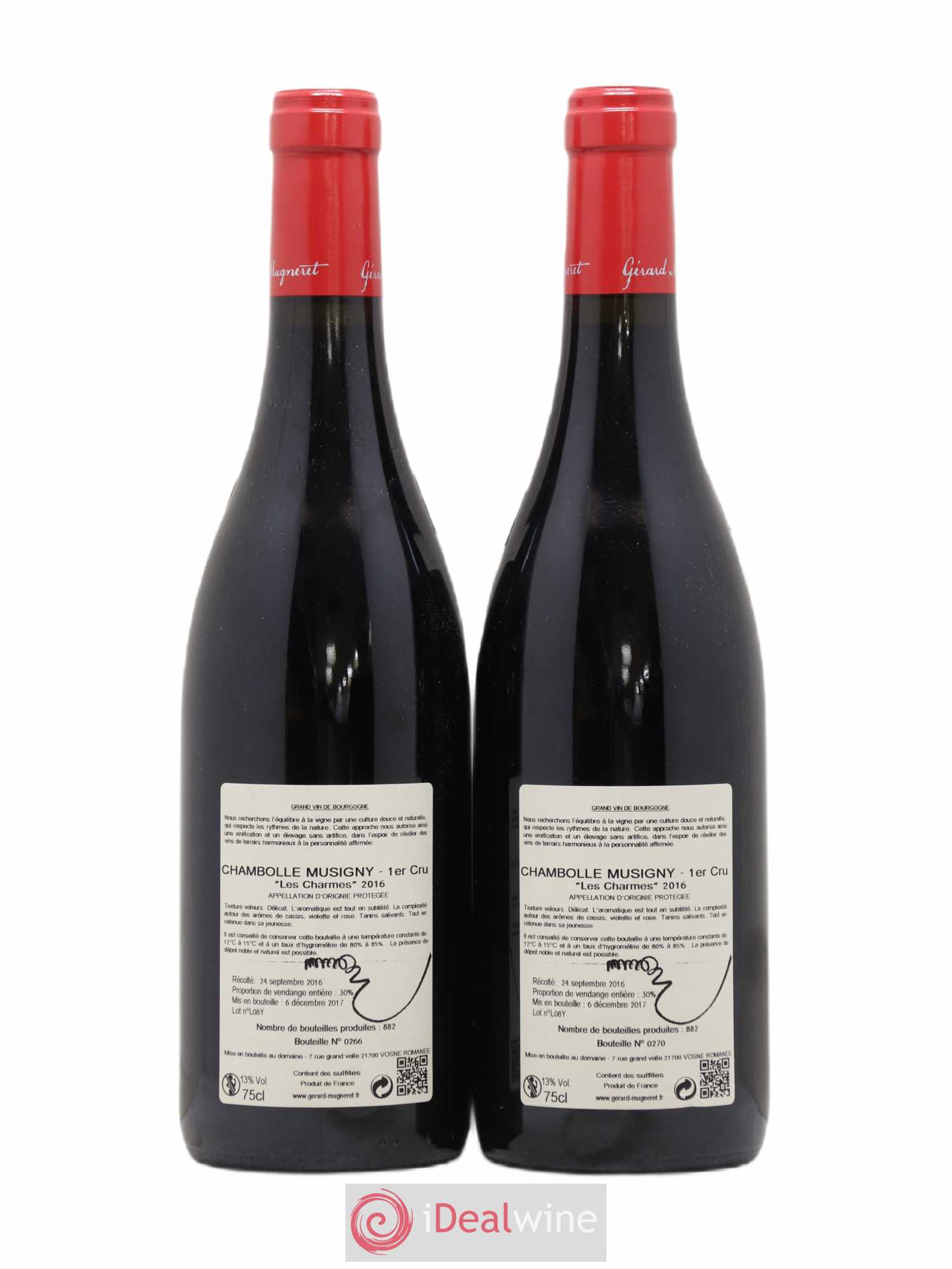 Chambolle-Musigny 1er Cru Les Charmes Gérard Mugneret 2016 - Lot de 2 bouteilles - 1