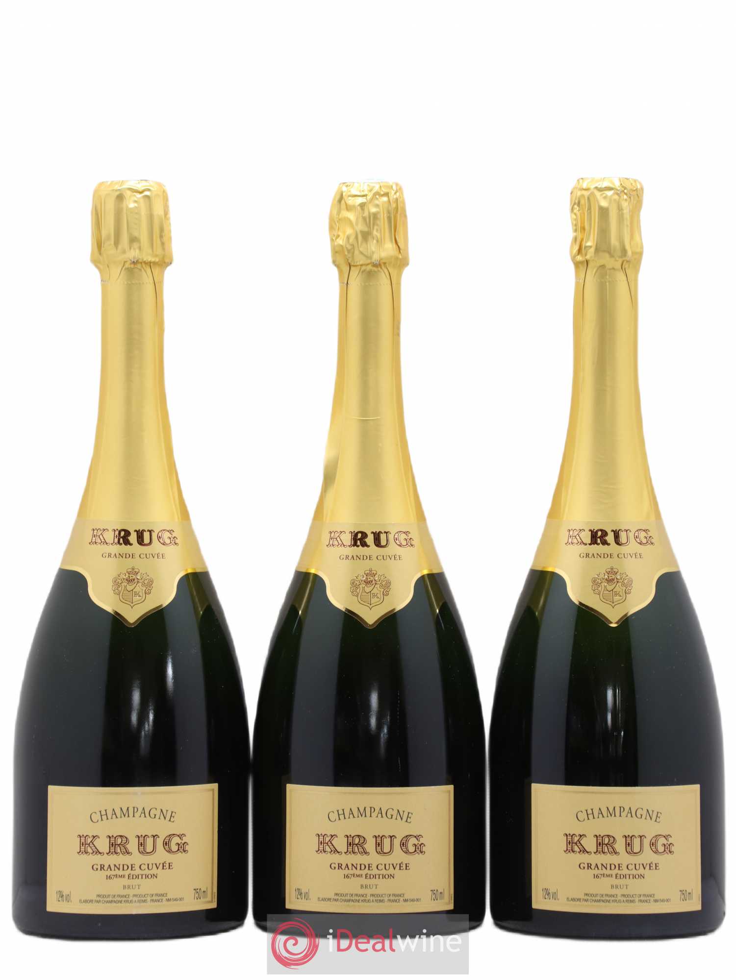 Grande Cuvée - 167ème édition Krug Brut - Lot de 3 bouteilles - 0