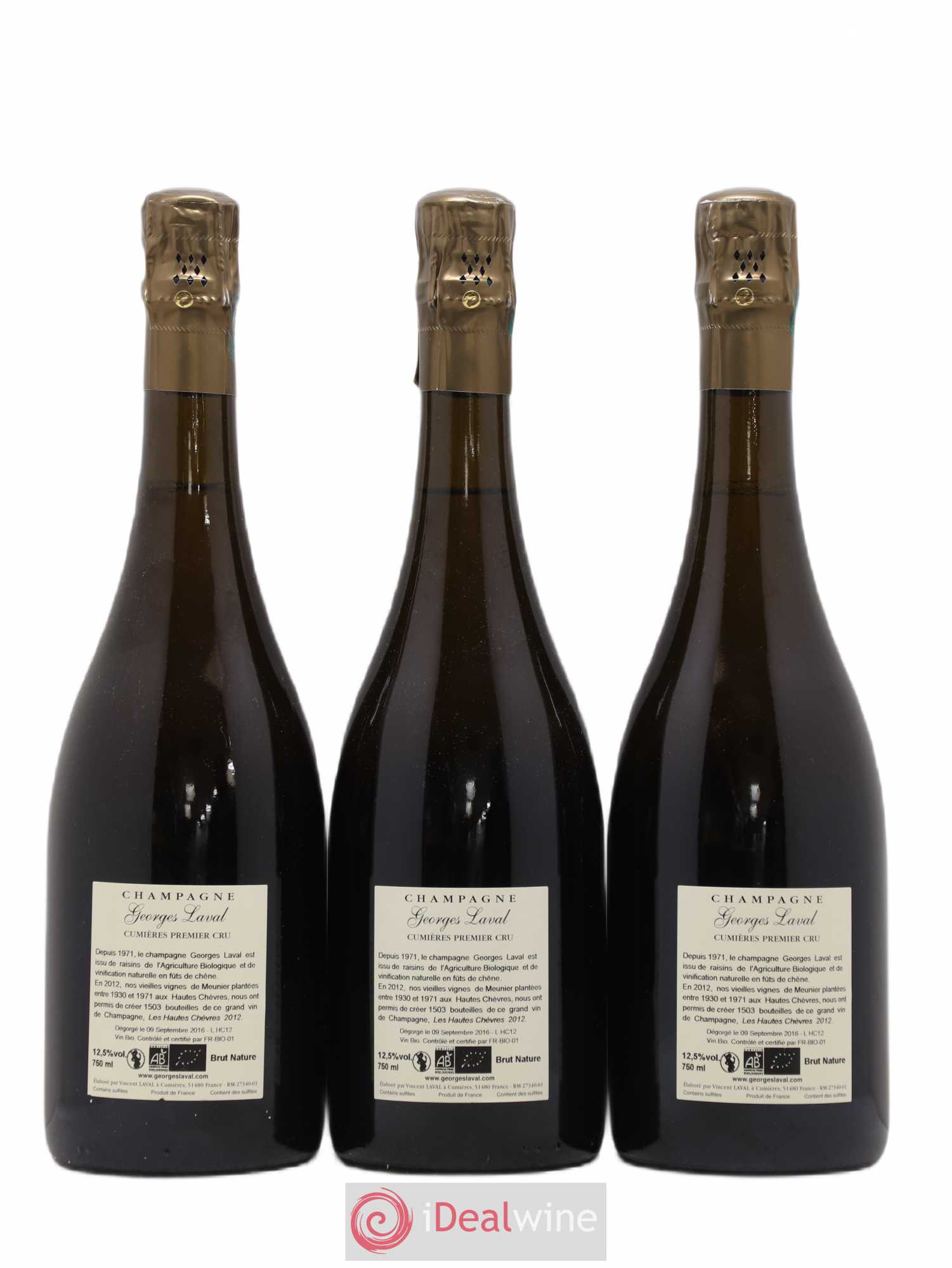 Les Hautes Chèvres 1er Cru Brut Nature Georges Laval 2012 - Lot de 3 bouteilles - 1