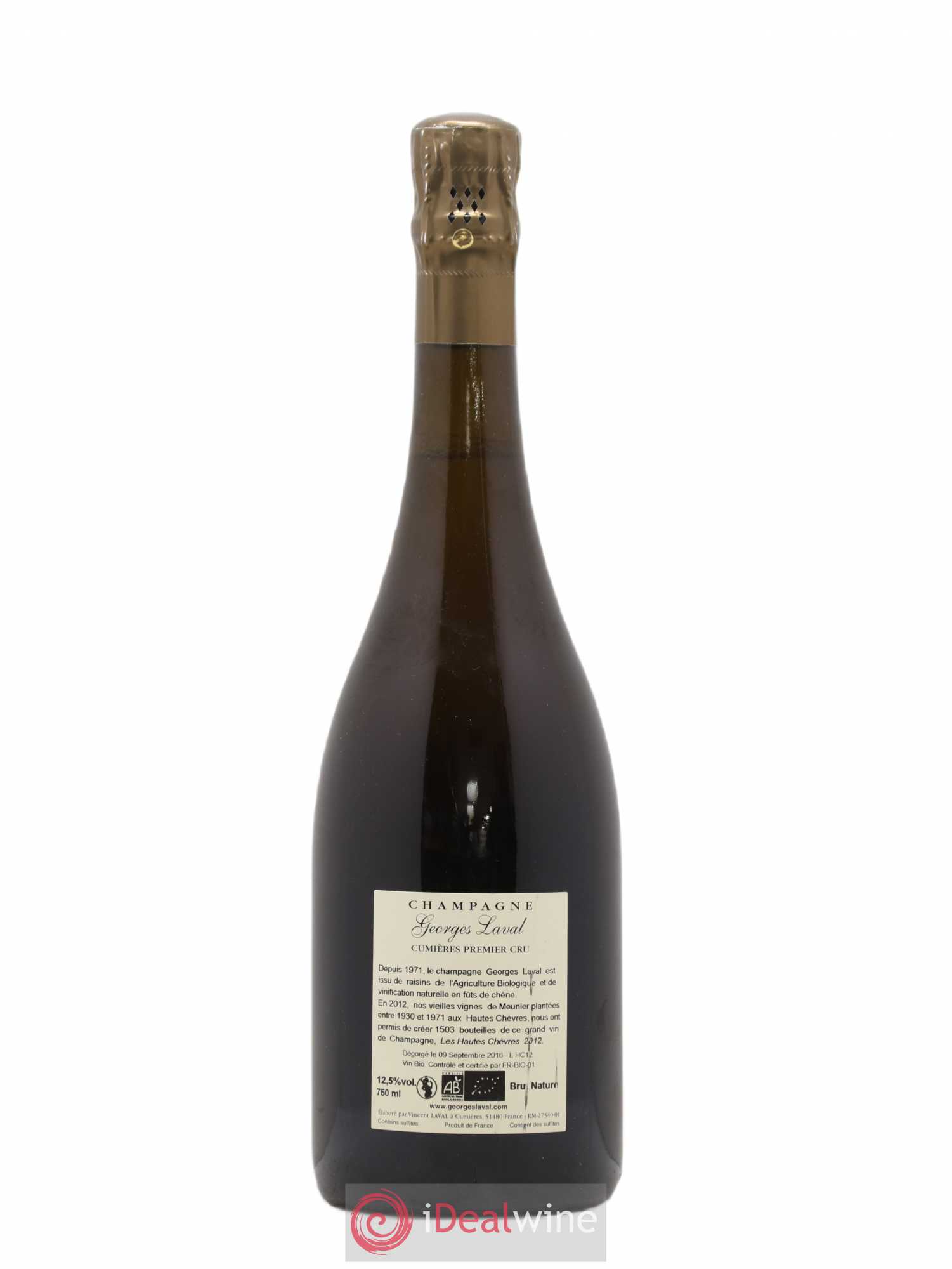 Les Hautes Chèvres 1er Cru Brut Nature Georges Laval 2012 - Lot de 1 bouteille - 1