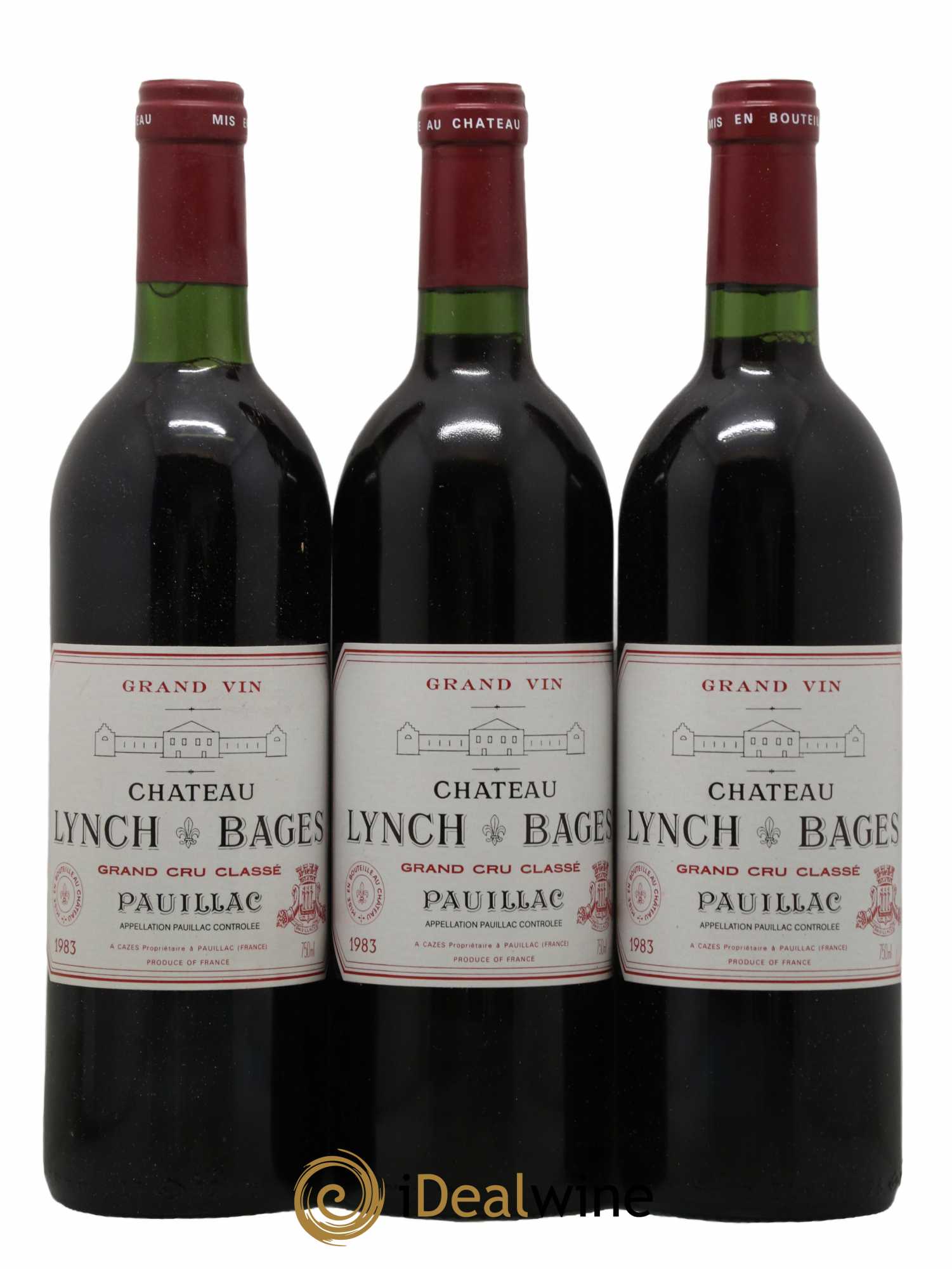 Château Lynch Bages 5ème Grand Cru Classé 1983 - Lot de 3 bouteilles - 0