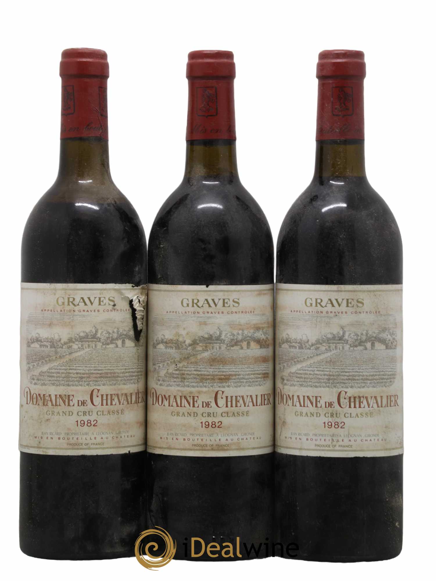 Domaine de Chevalier Cru Classé de Graves 1982 - Lot de 3 bouteilles - 0