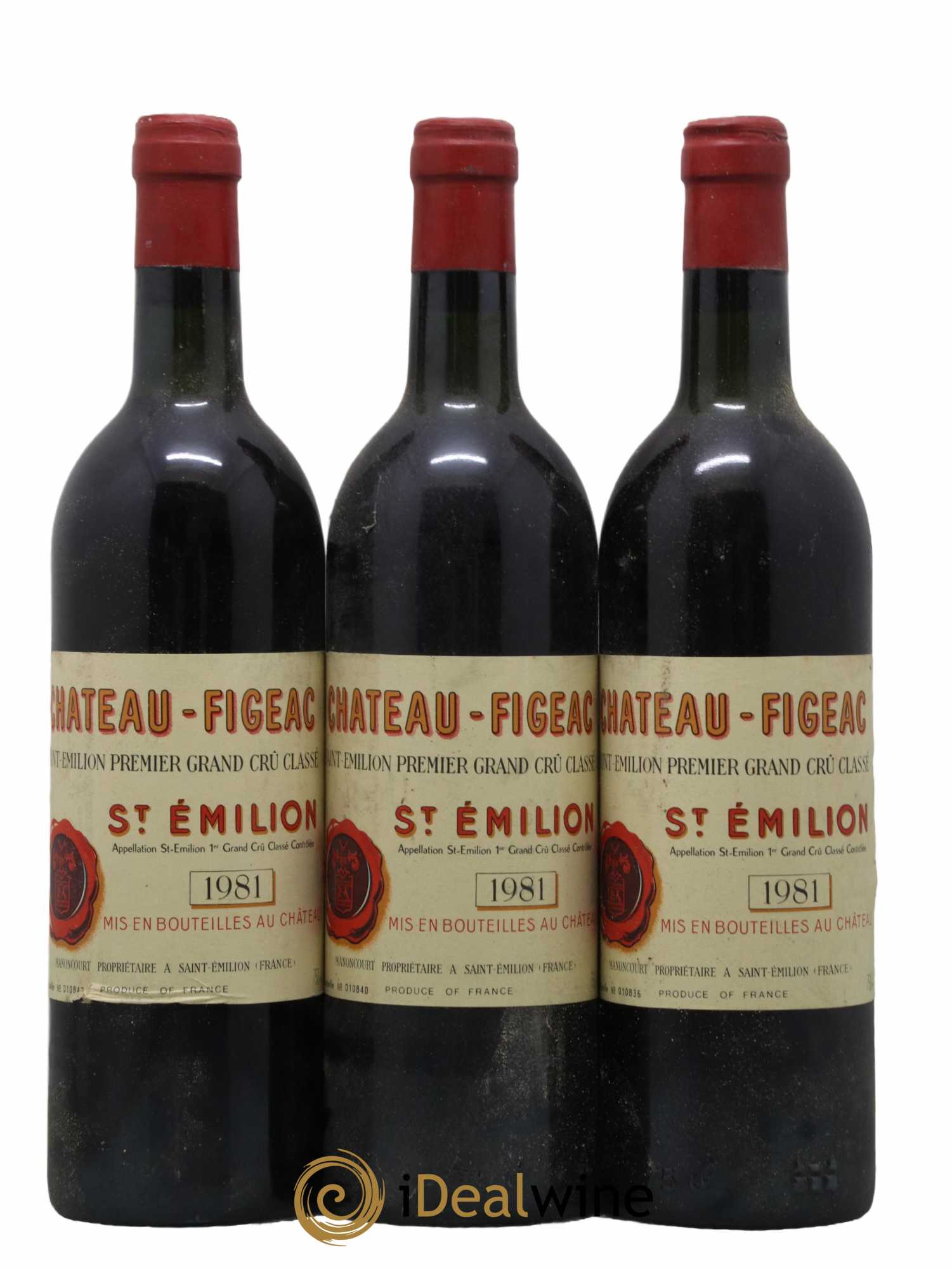 Château Figeac 1er Grand Cru Classé A 1981 - Lot de 3 bouteilles - 0