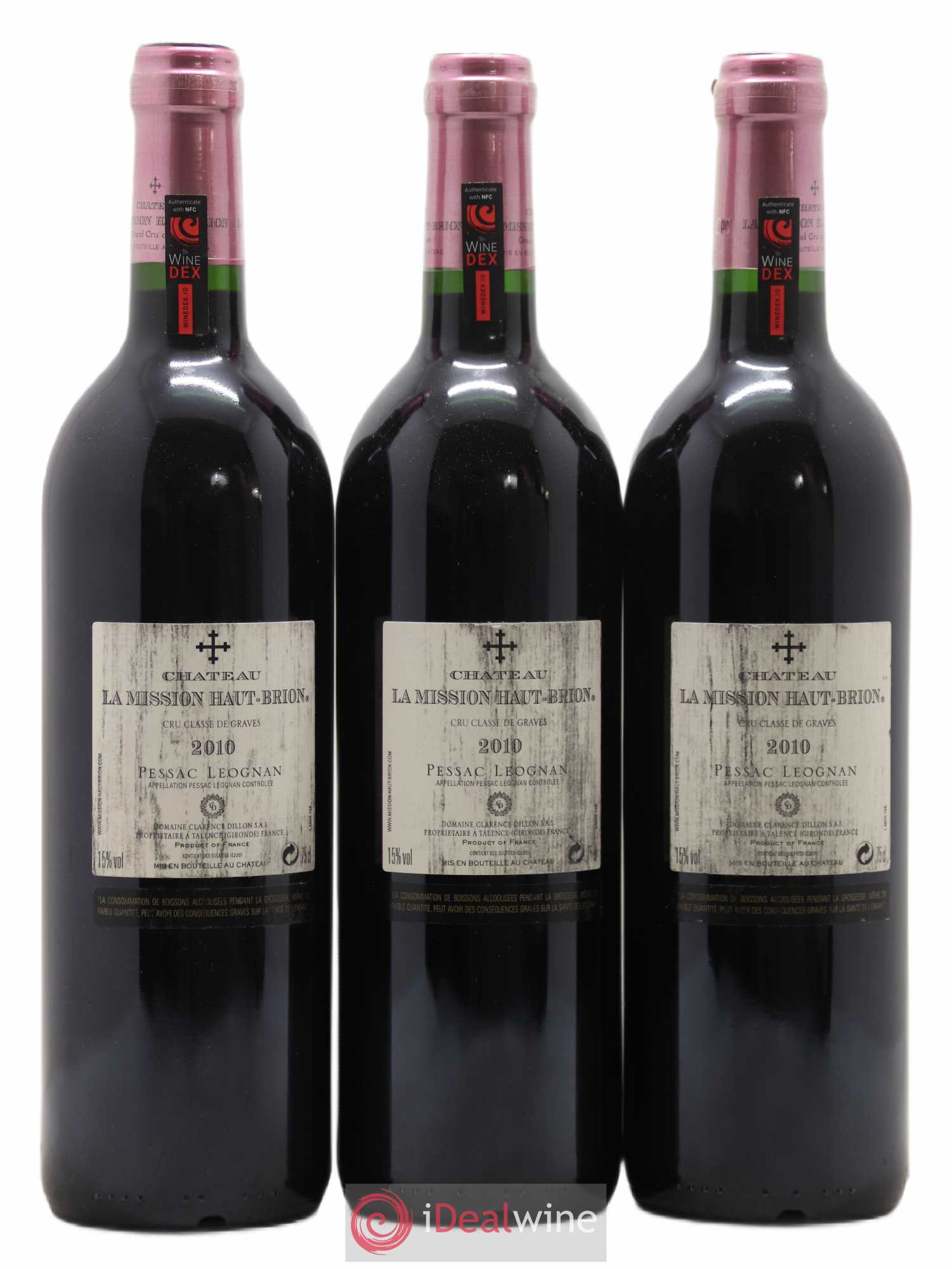 Château la Mission Haut-Brion Cru Classé de Graves 2010 - Lot of 3 bottles - 1