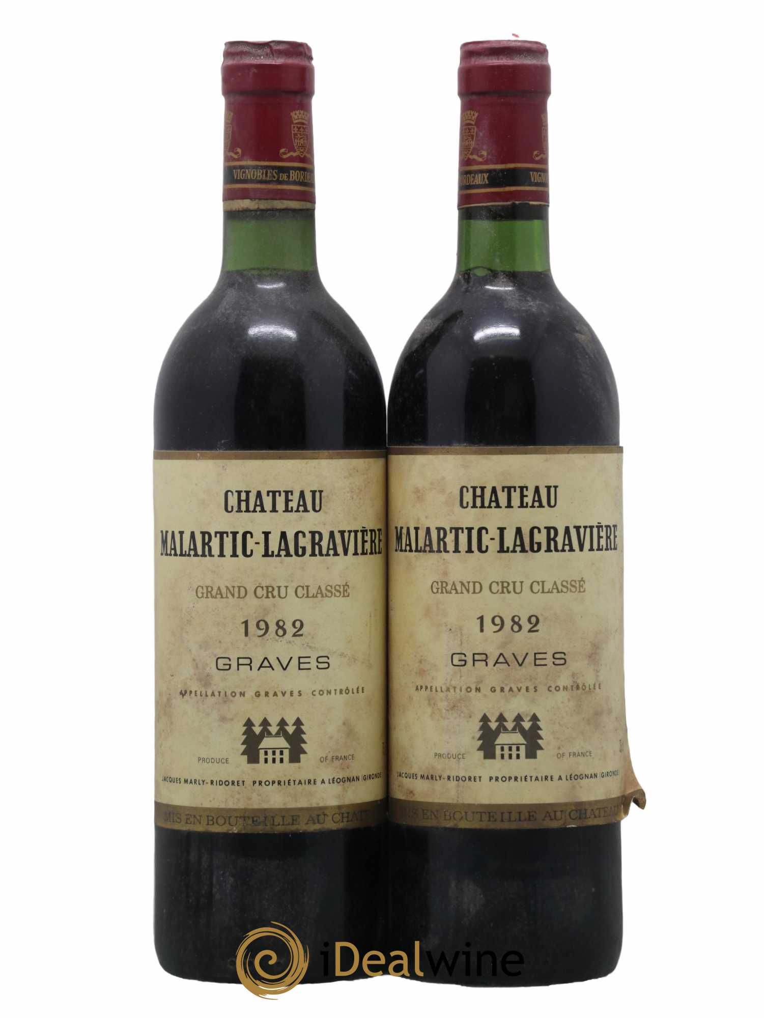 Château Malartic-Lagravière Cru Classé de Graves 1982 - Lot de 2 bouteilles - 0