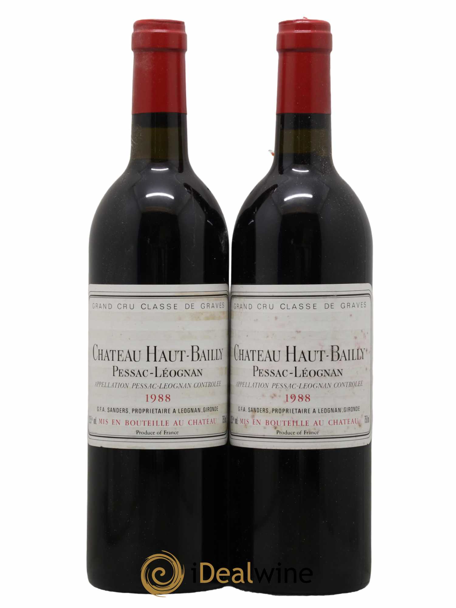 Château Haut-Bailly Cru Classé de Graves 1988 - Lot de 2 bouteilles - 0