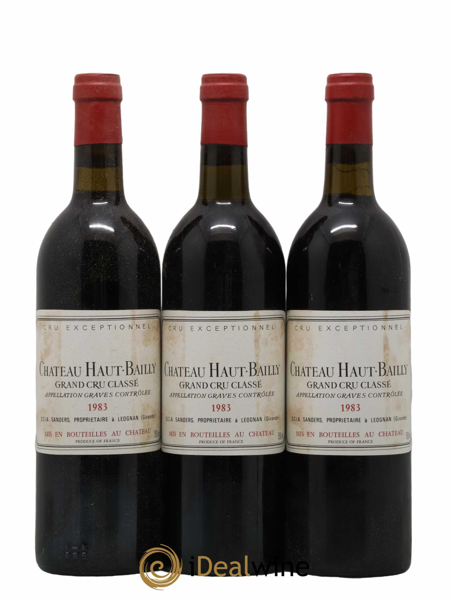 Château Haut-Bailly Cru Classé de Graves 1983 - Lot de 3 bouteilles - 0