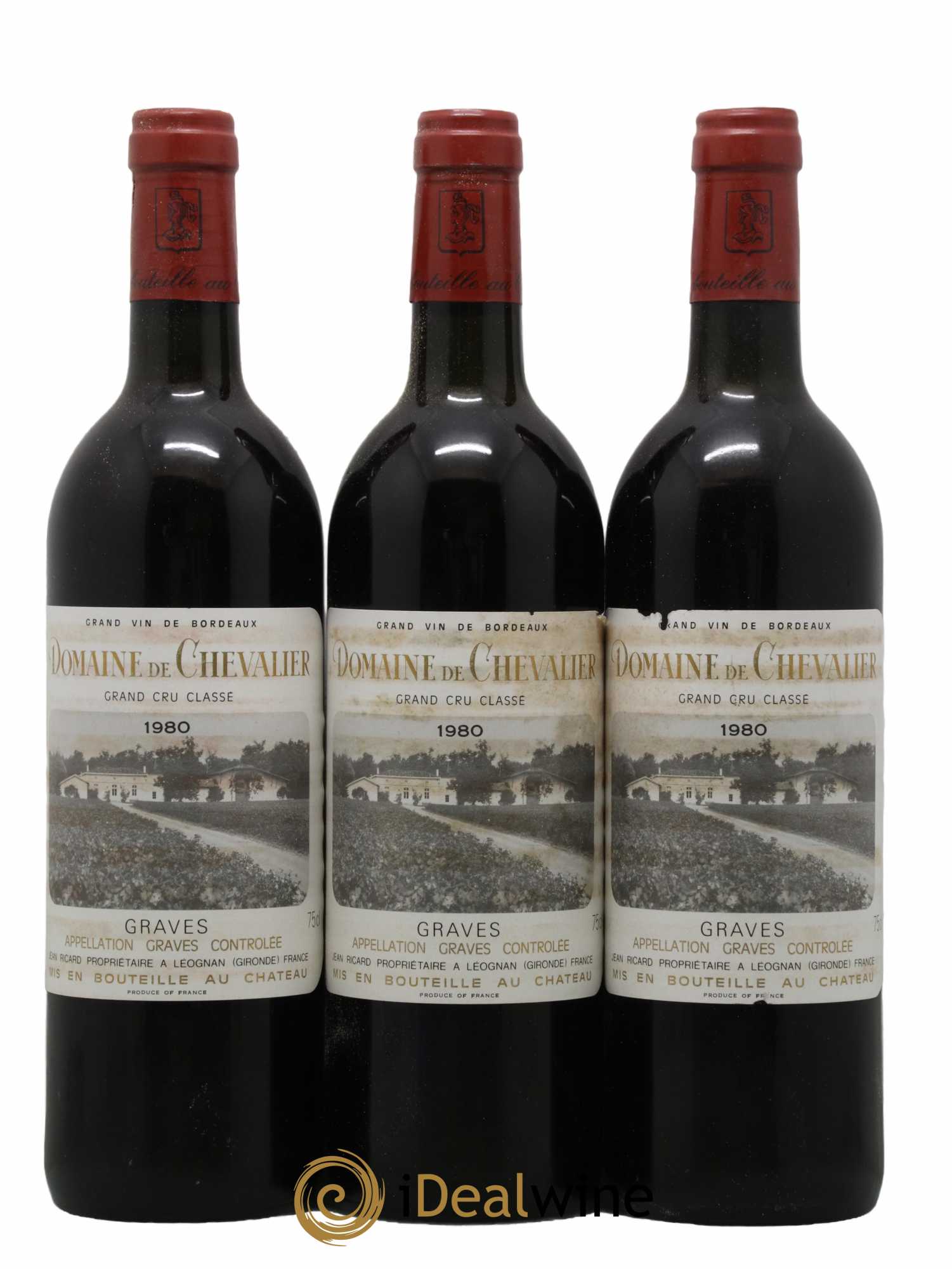 Domaine de Chevalier Cru Classé de Graves 1980 - Lot de 3 bouteilles - 0