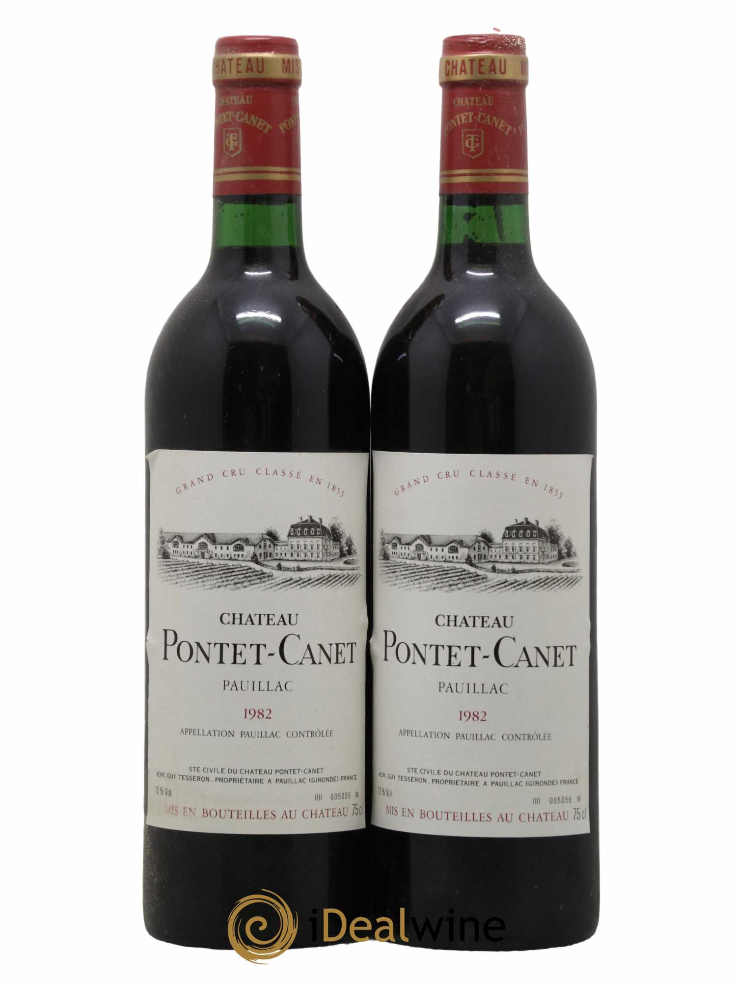 Château Pontet Canet 5ème Grand Cru Classé 1982 - Lot de 2 bouteilles - 0