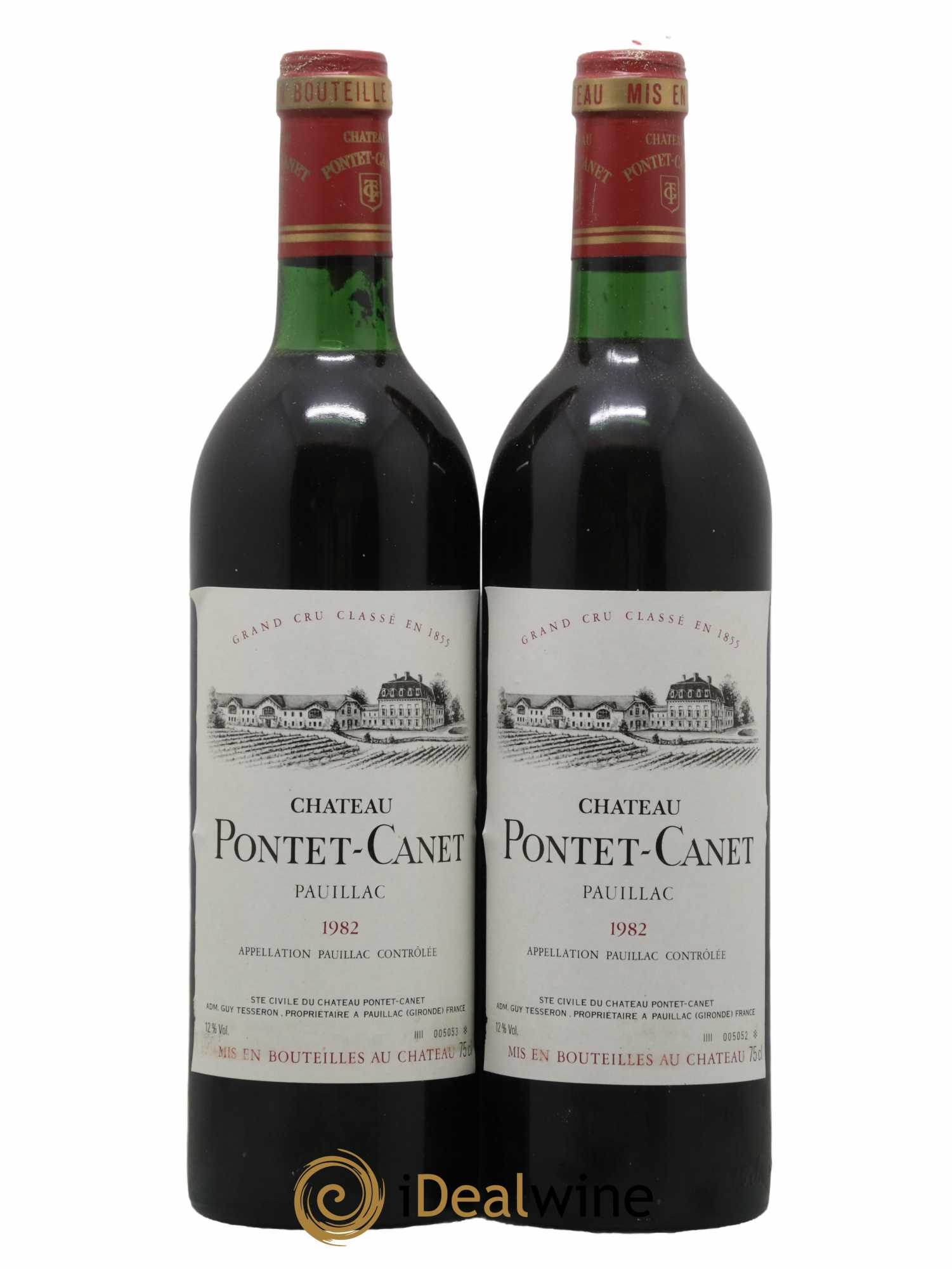 Château Pontet Canet 5ème Grand Cru Classé 1982 - Lot de 2 bouteilles - 0