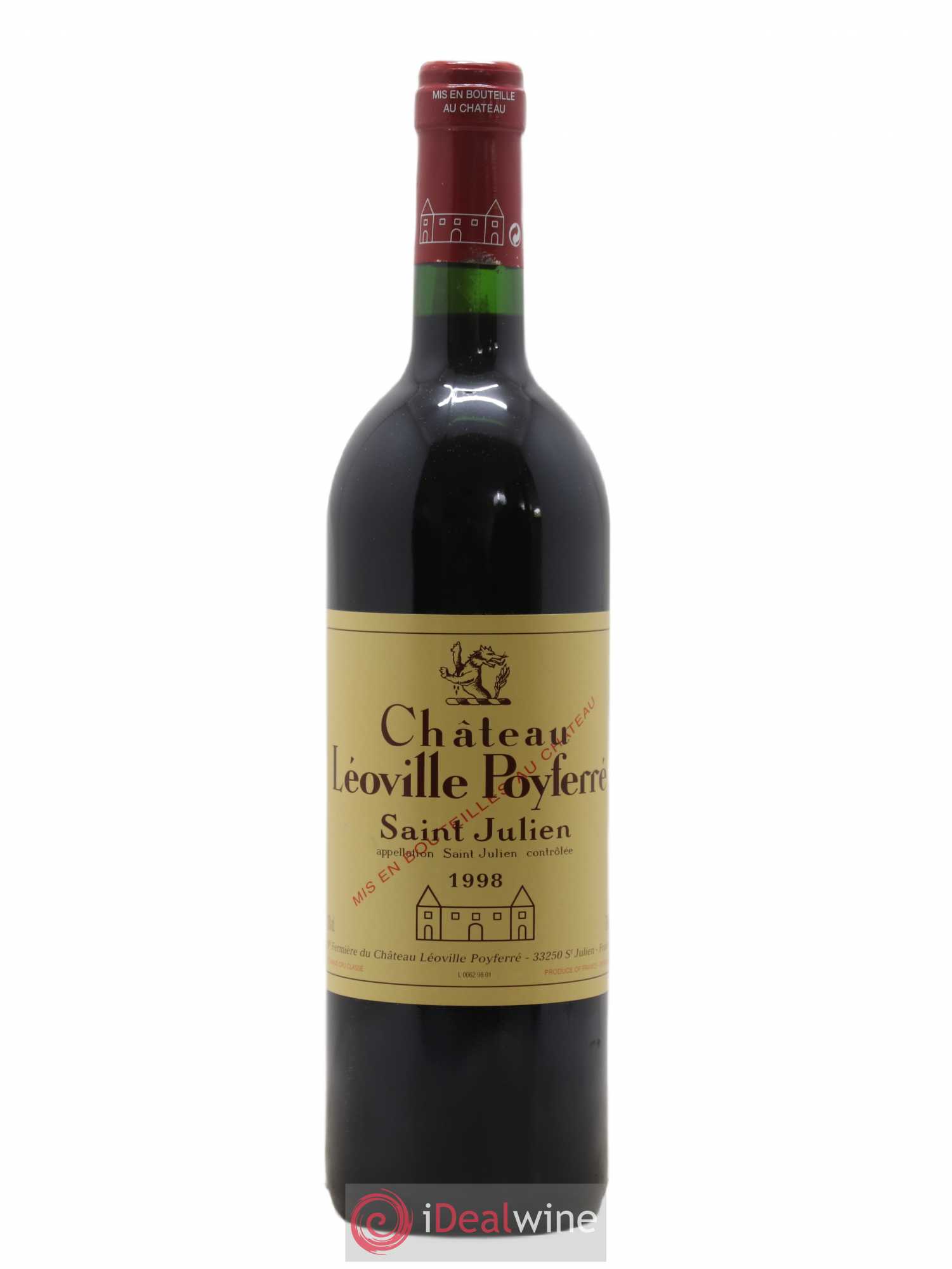 Château Léoville Poyferré 2ème Grand Cru Classé 1998 - Lot de 1 bouteille - 0