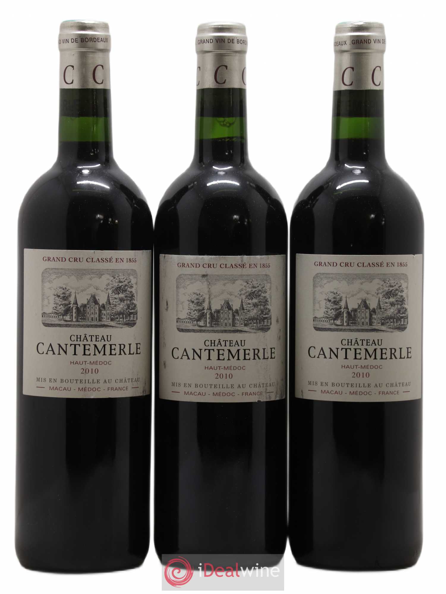 Château Cantemerle 5ème Grand Cru Classé 2010 - Lot de 3 bouteilles - 0