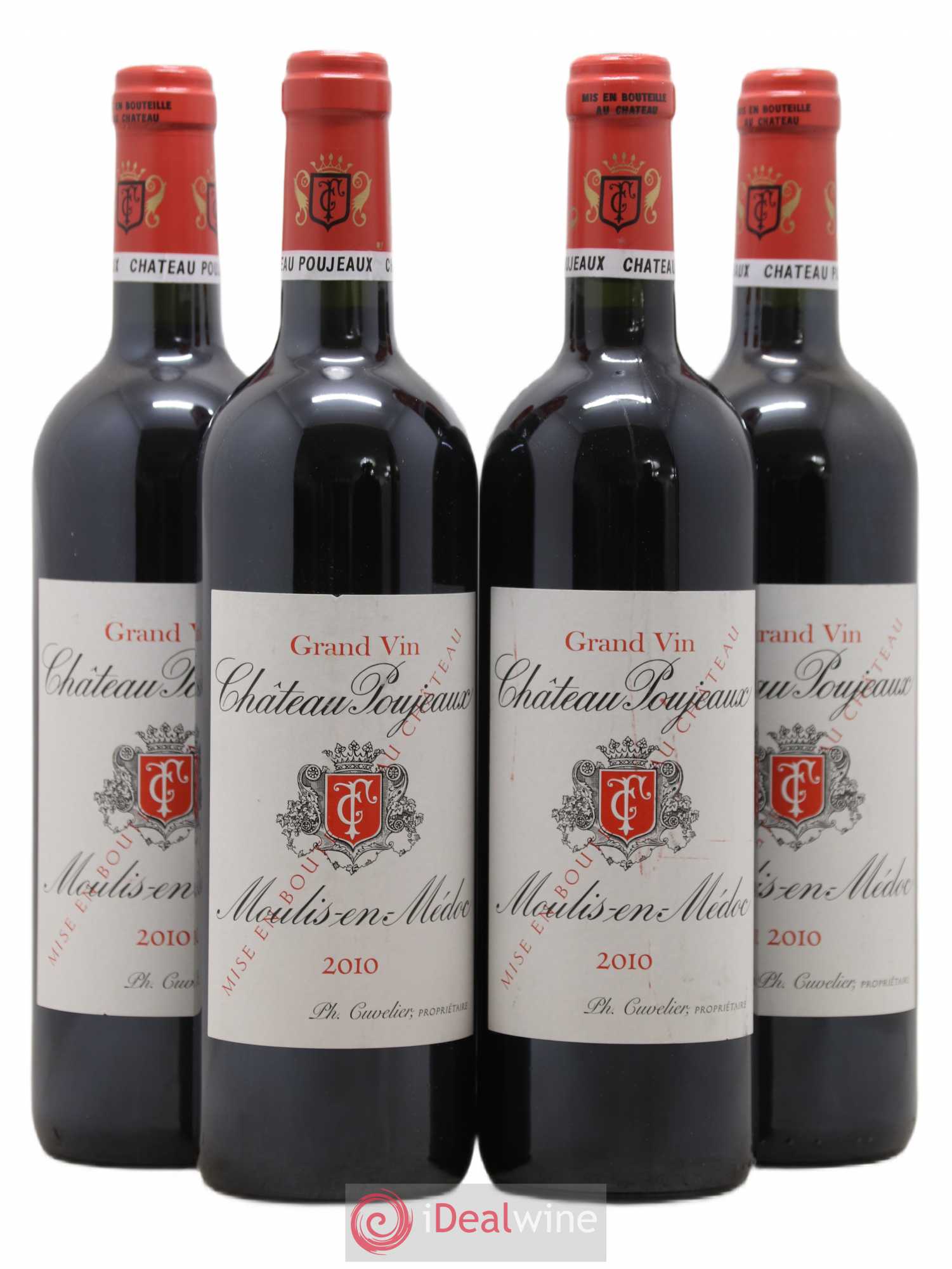Château Poujeaux 2010 - Lot de 4 bouteilles - 0