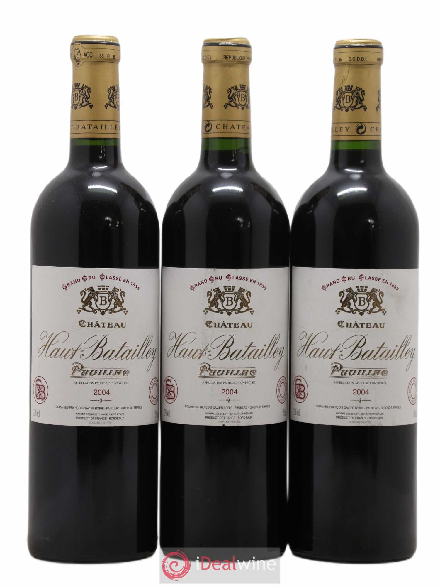 Château Haut Batailley 5ème Grand Cru Classé 2004 - Lot de 3 bouteilles - 0