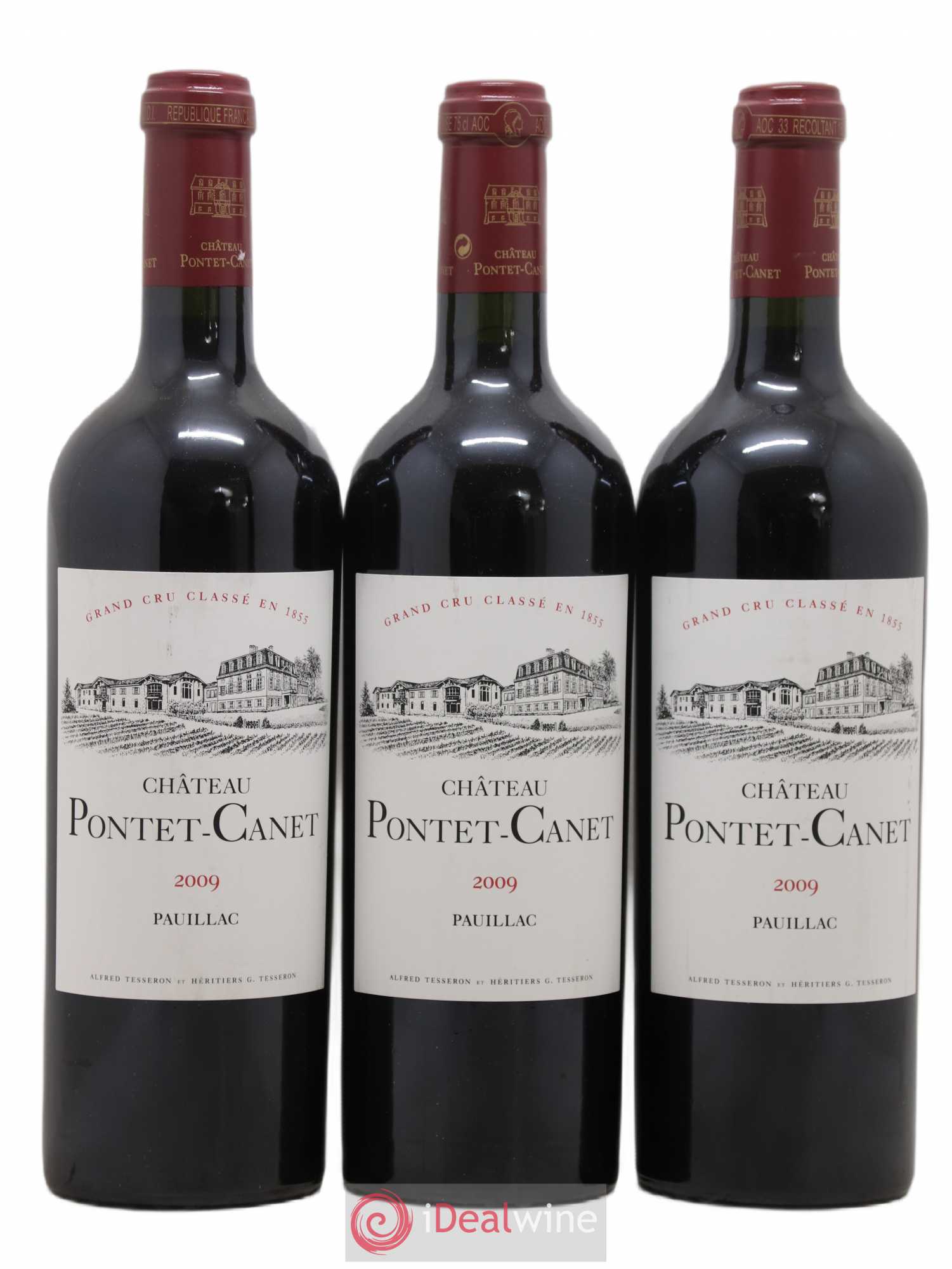 Château Pontet Canet 5ème Grand Cru Classé 2009 - Lot de 3 bouteilles - 0