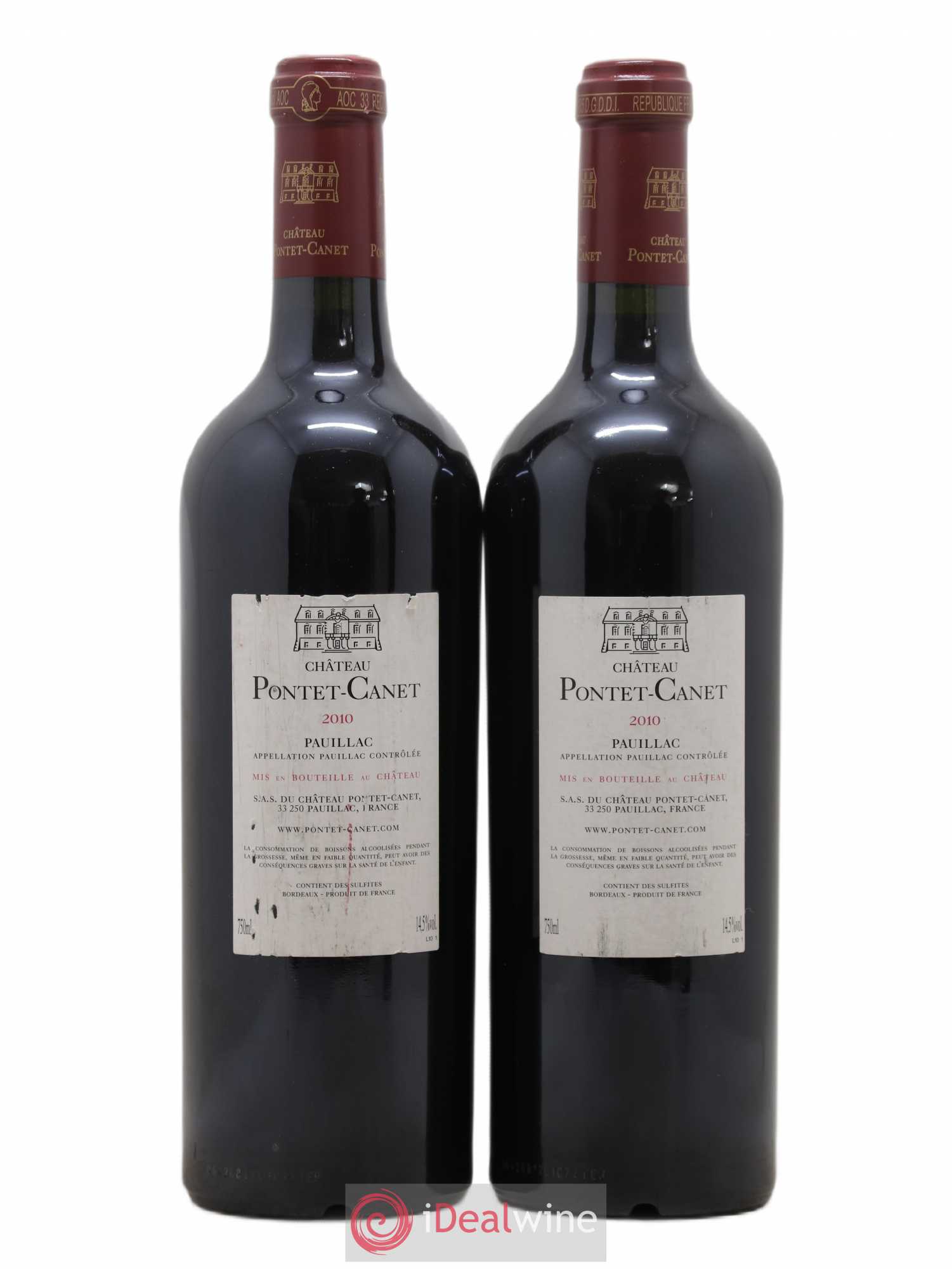 Château Pontet Canet 5ème Grand Cru Classé 2010 - Lot de 2 bouteilles - 1