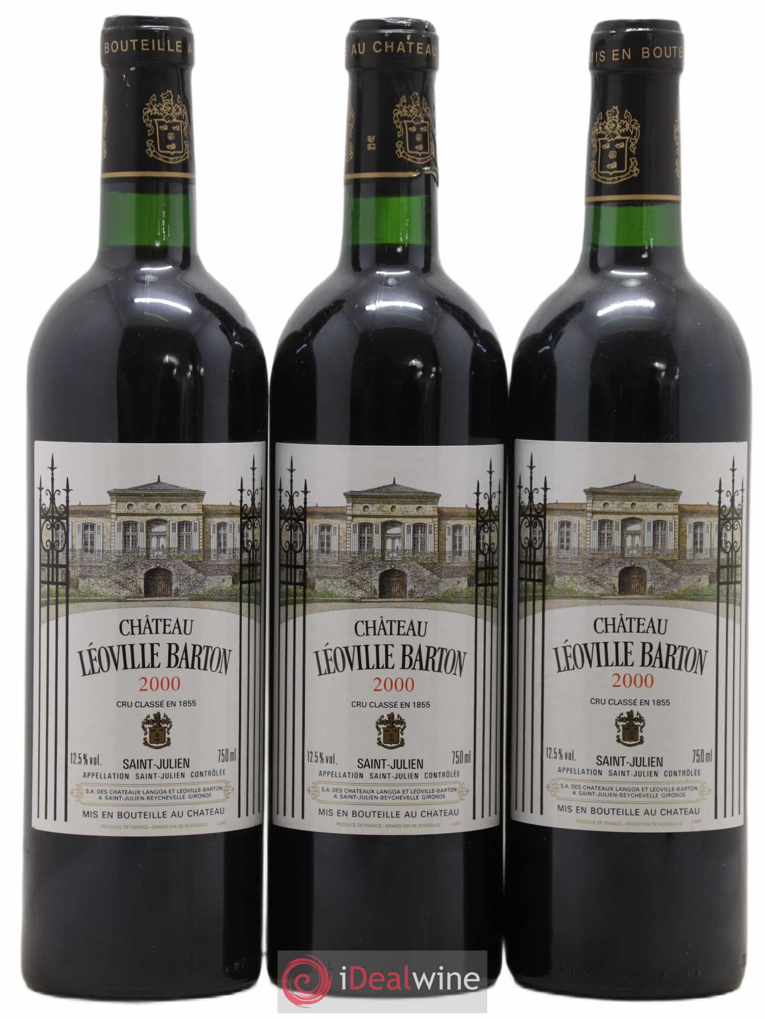 Château Léoville Barton 2ème Grand Cru Classé 2000 - Lot de 3 bouteilles - 0