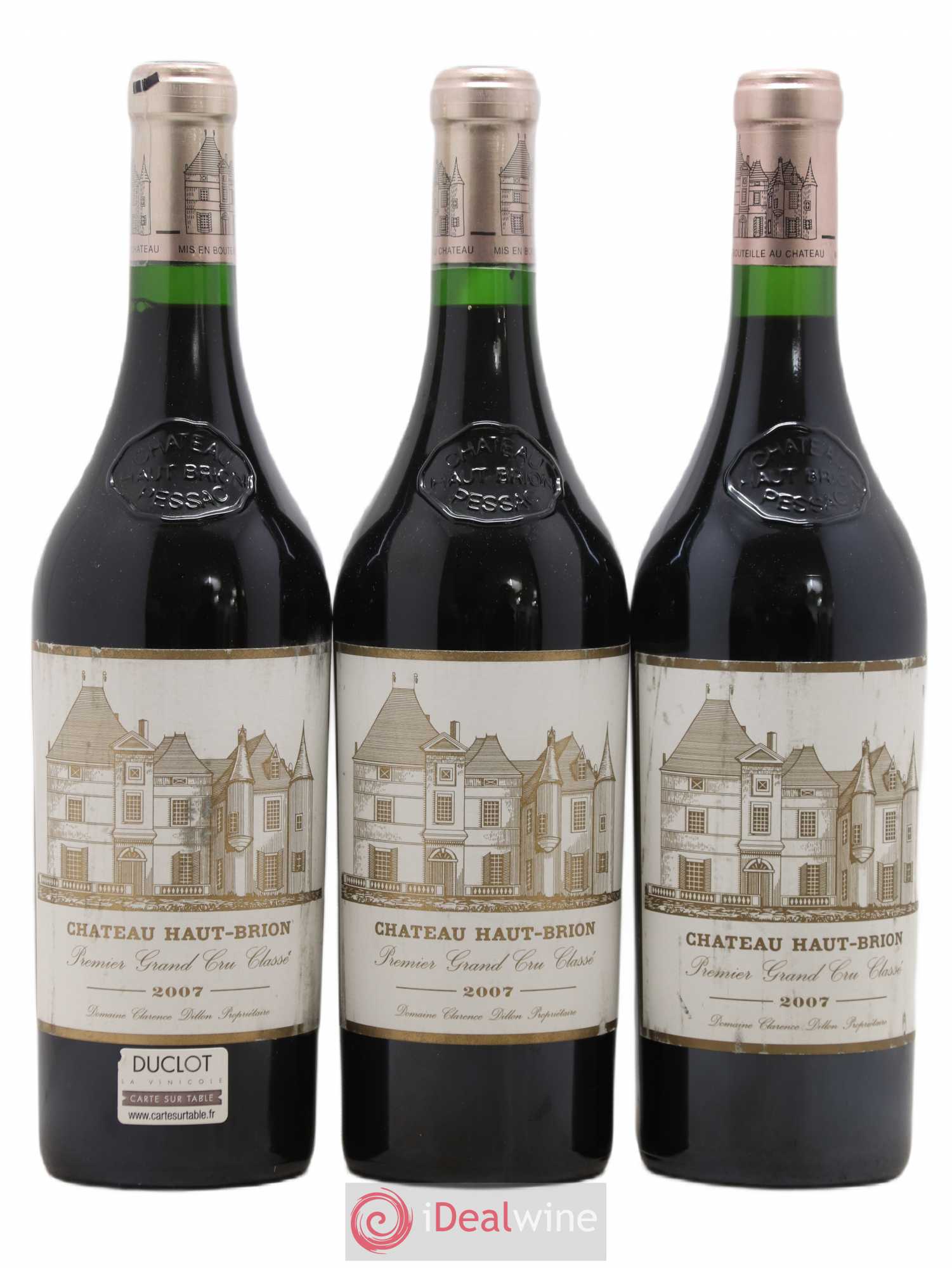 Château Haut Brion 1er Grand Cru Classé 2007 - Lot de 3 bouteilles - 0
