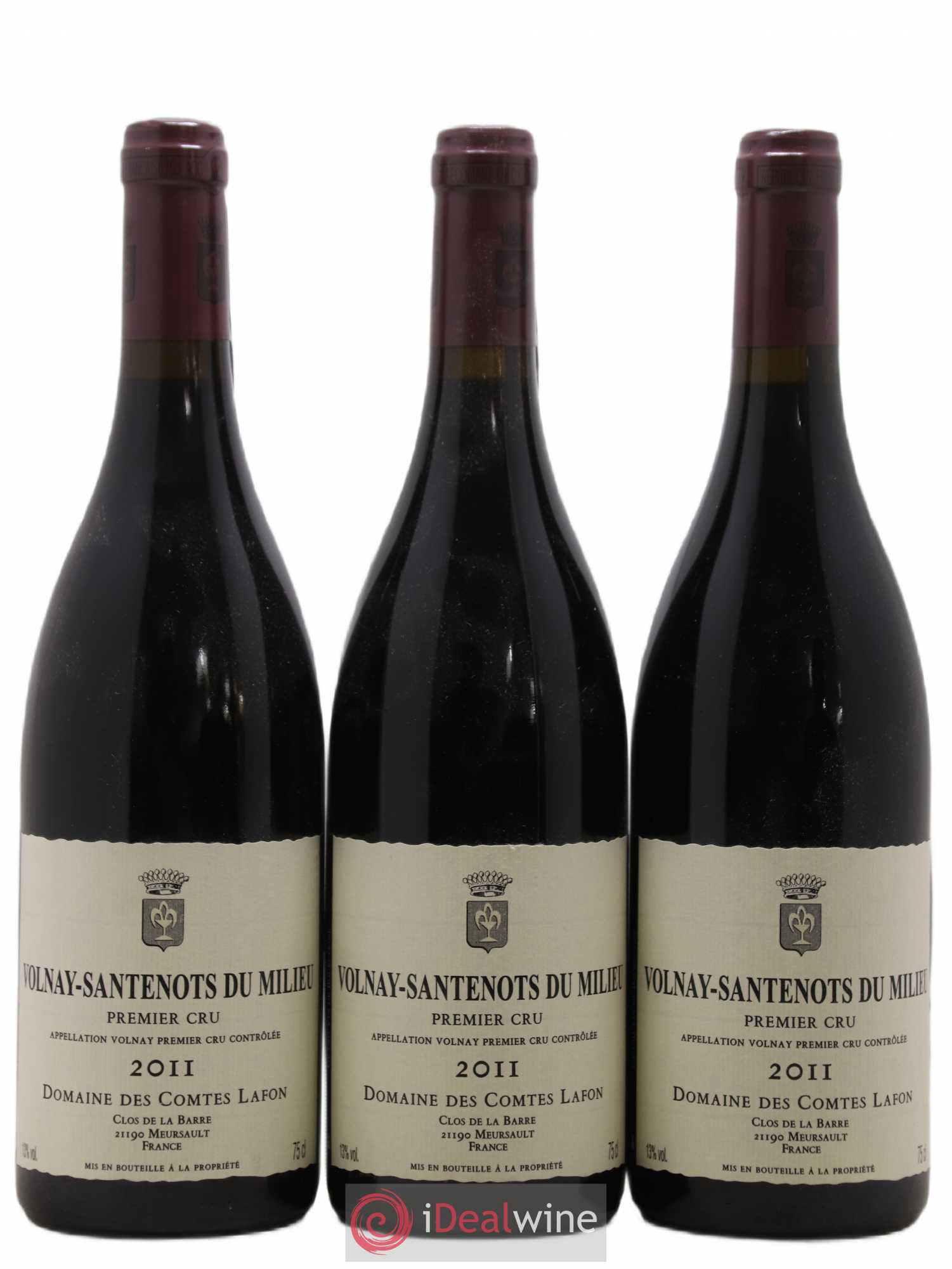 Volnay 1er Cru Santenots du Milieu Comtes Lafon (Domaine des) 2011 - Lot de 3 bouteilles - 0