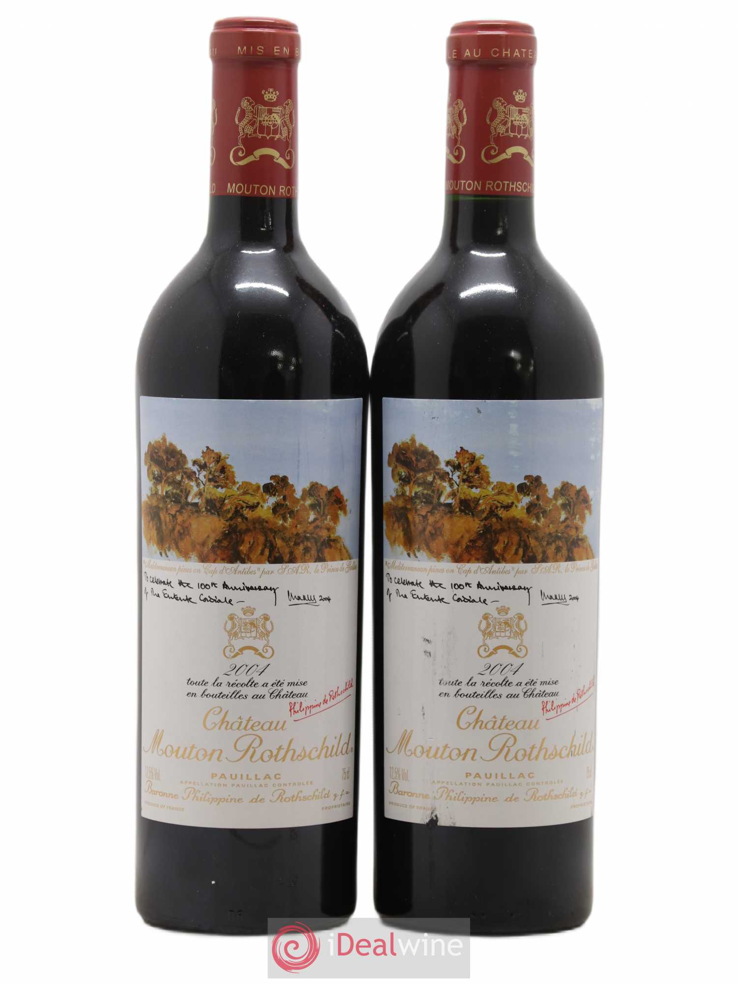 Château Mouton Rothschild 1er Grand Cru Classé 2004 - Lot de 2 bouteilles - 0
