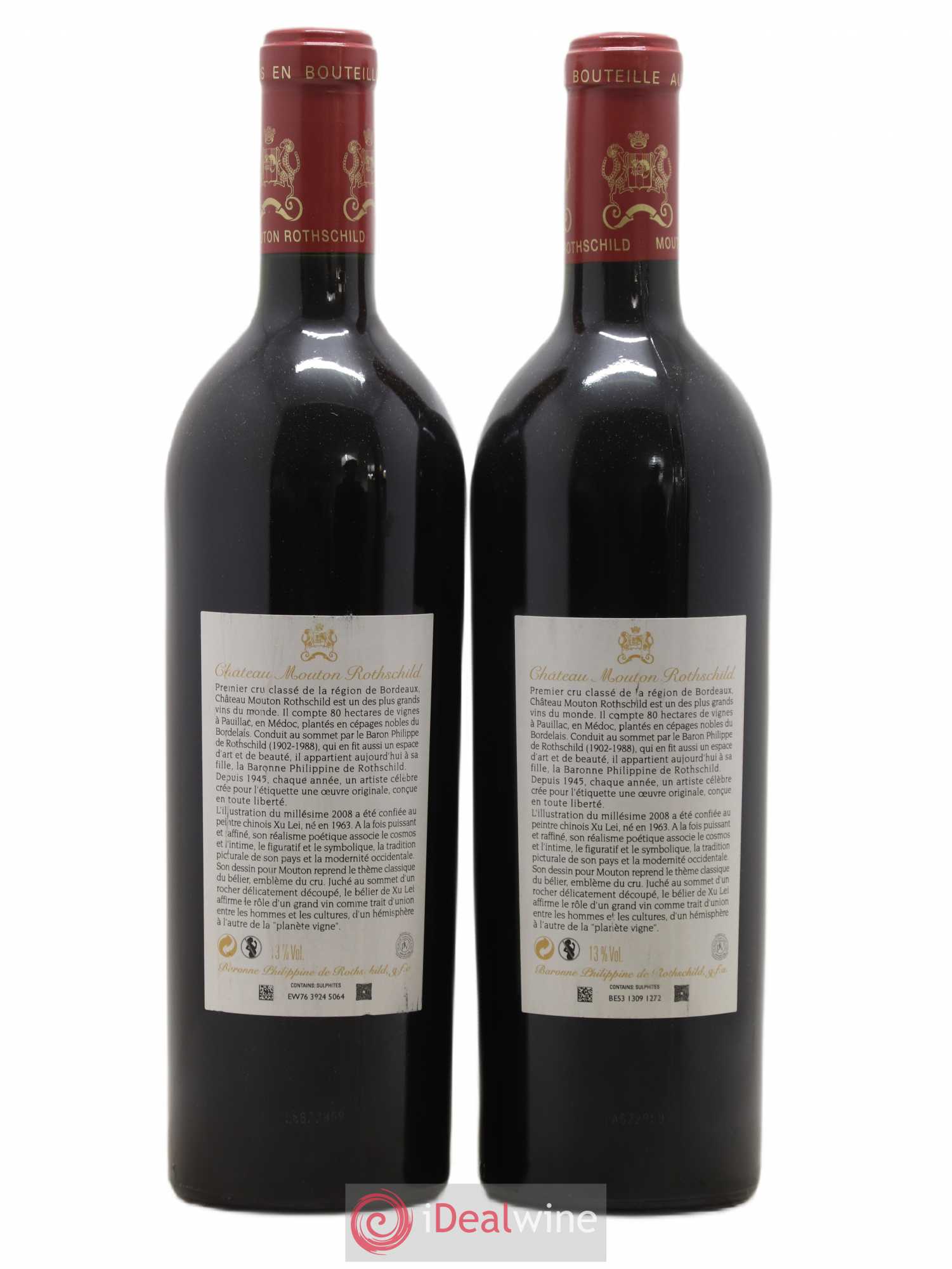 Château Mouton Rothschild 1er Grand Cru Classé 2008 - Lot de 2 bouteilles - 1