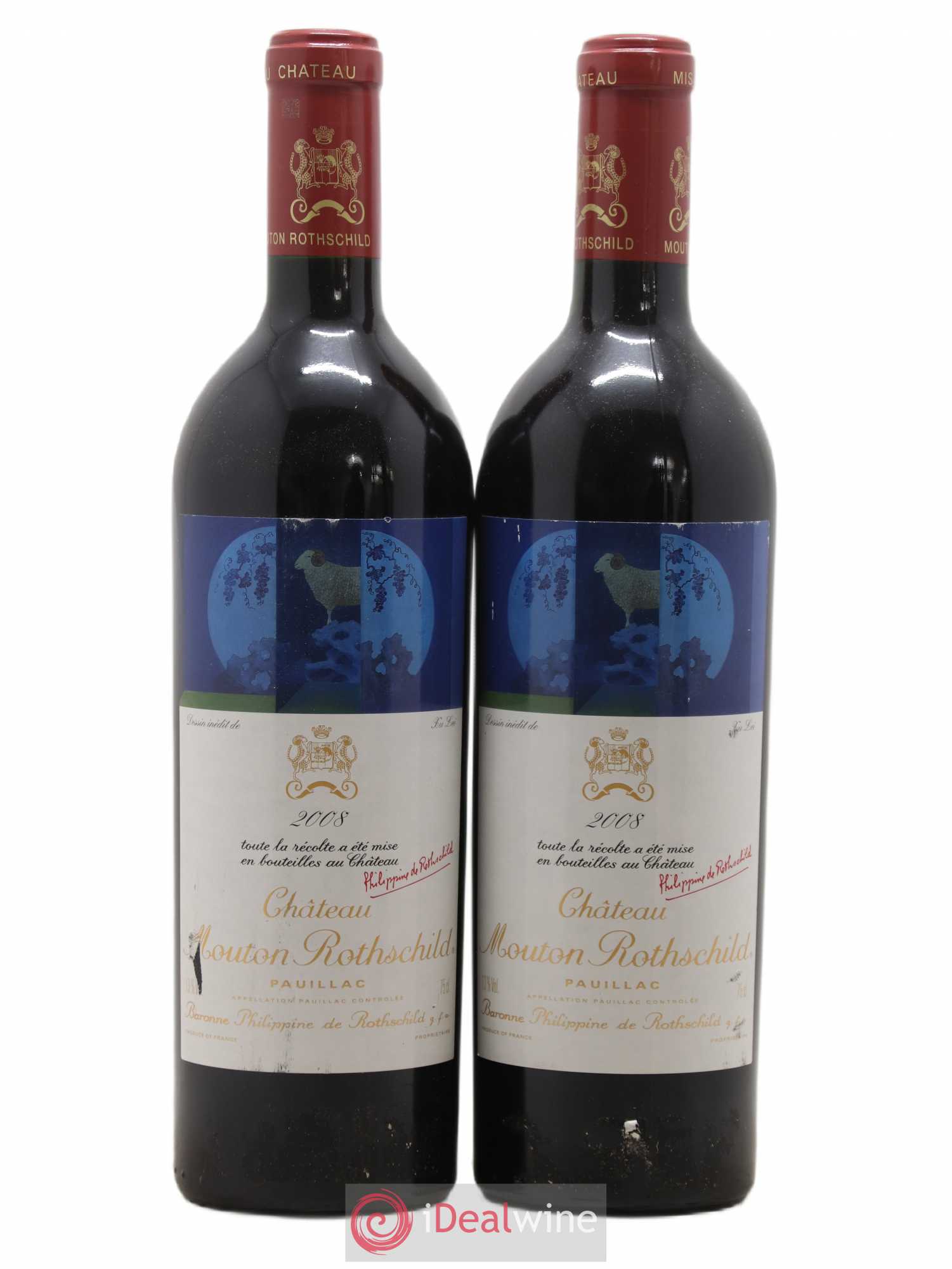 Château Mouton Rothschild 1er Grand Cru Classé 2008 - Lot de 2 bouteilles - 0